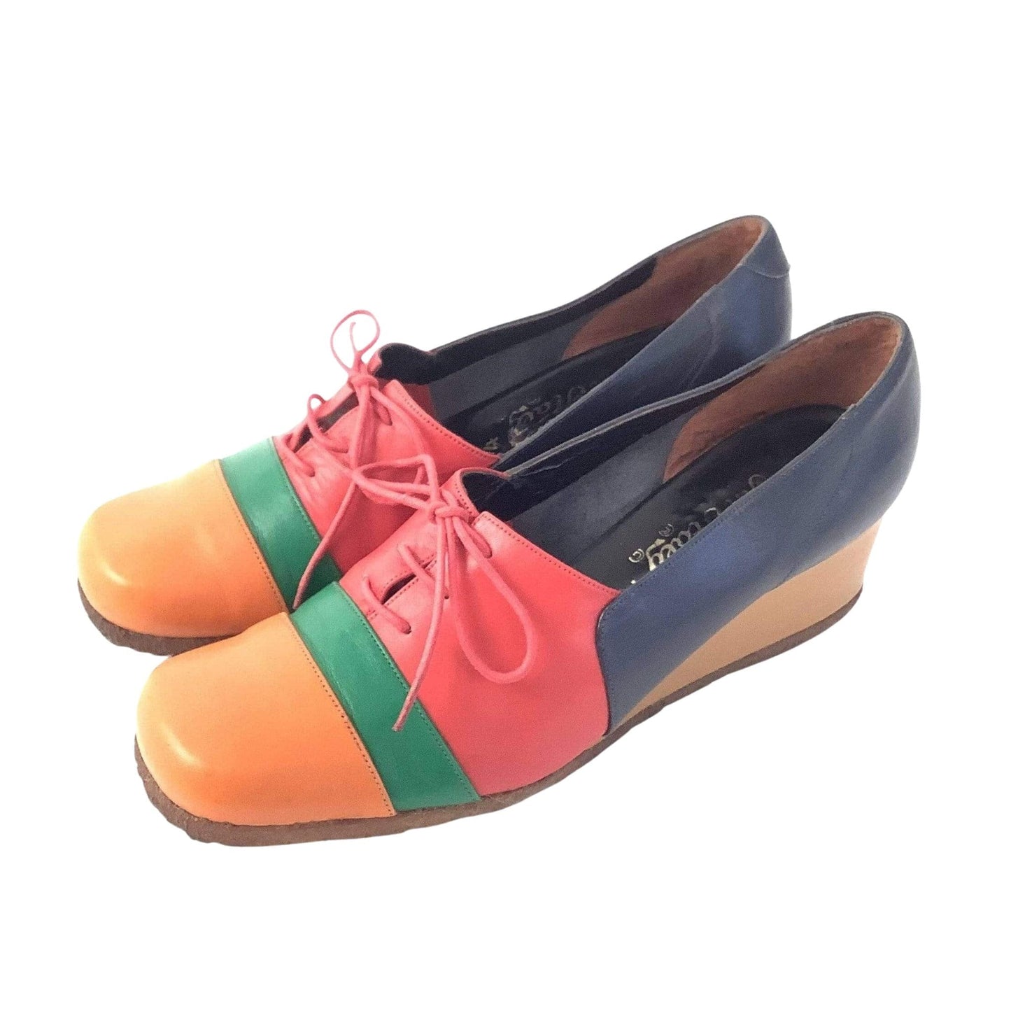 Color-Block Lace-up Heels