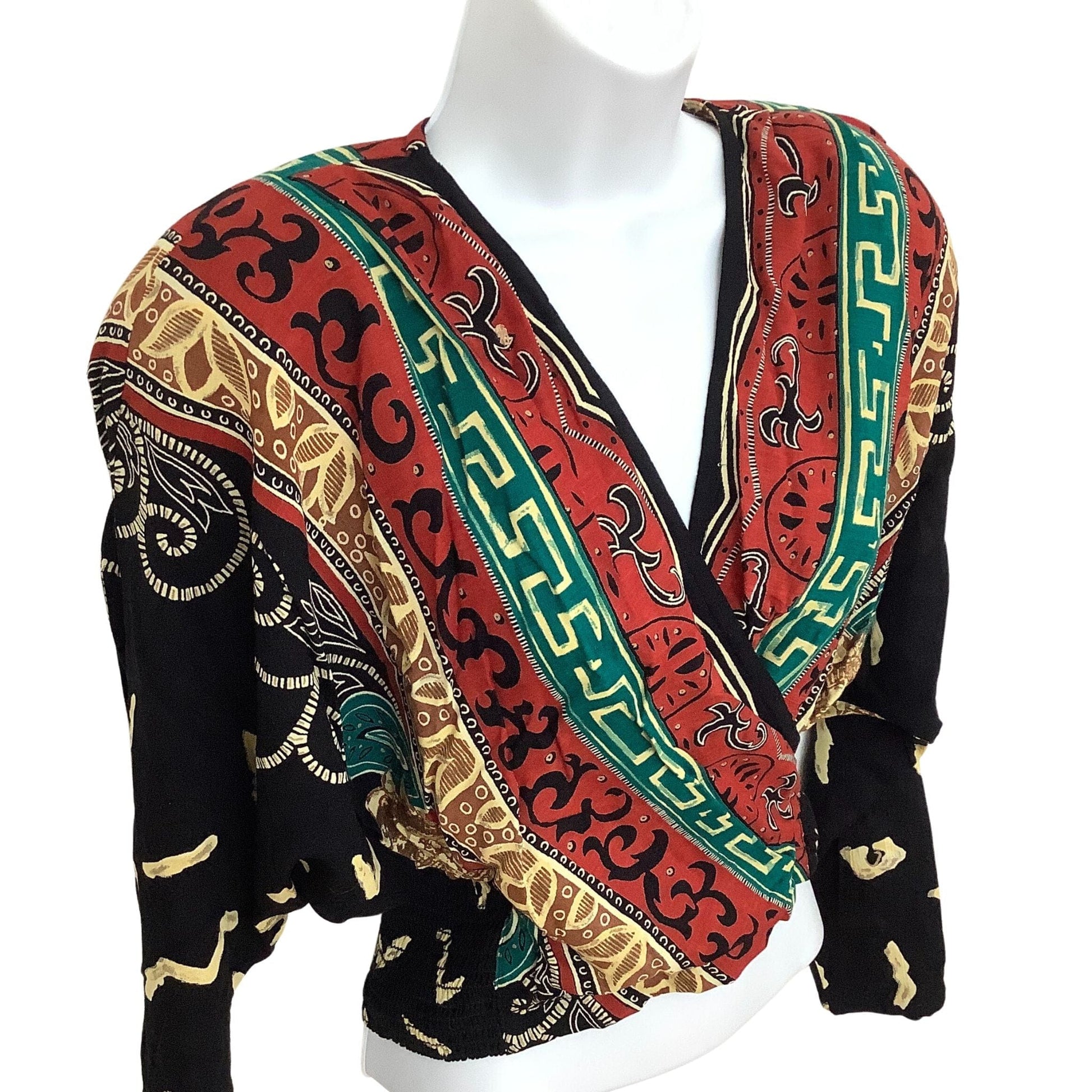 Y2K Vintage Colorful Tribal Blouse - Small | Boho Fashion