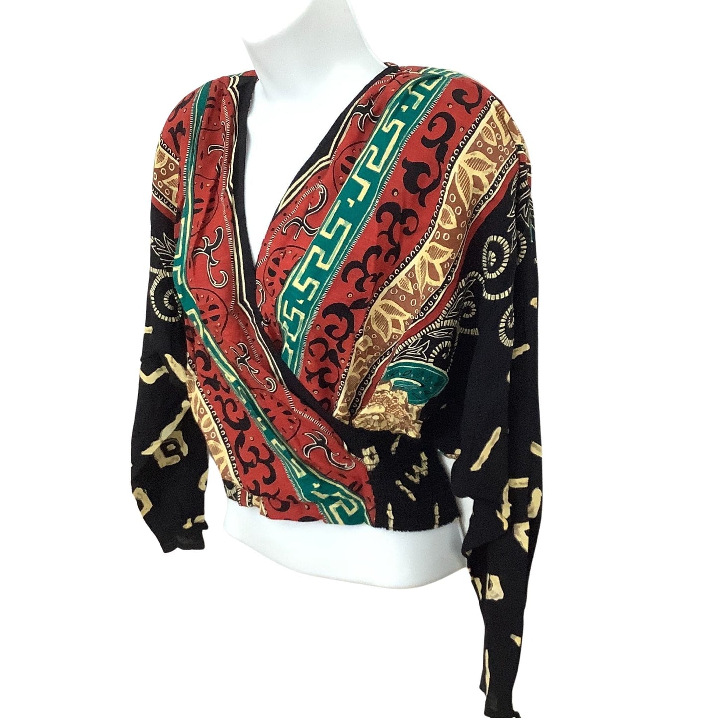 Y2K Vintage Colorful Tribal Blouse - Small | Boho Fashion