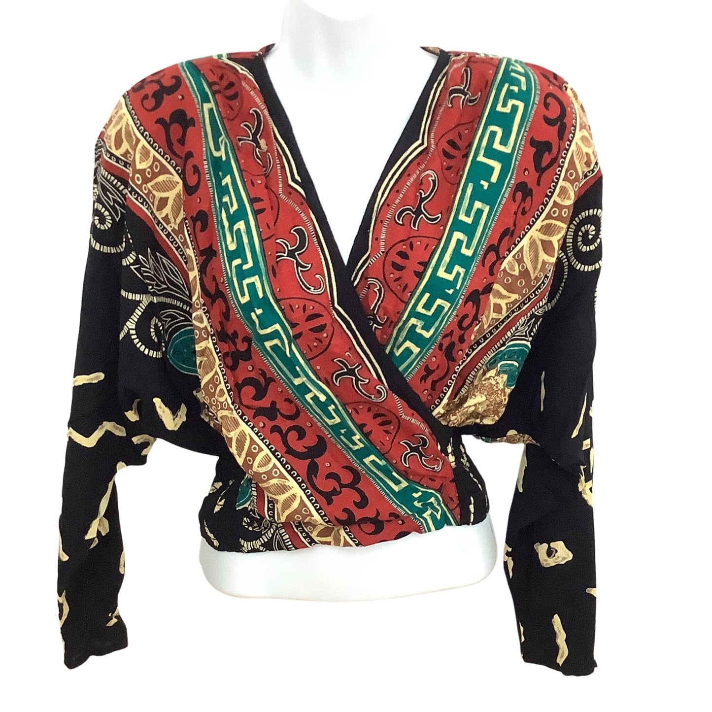 Y2K Vintage Colorful Tribal Blouse - Small | Boho Fashion