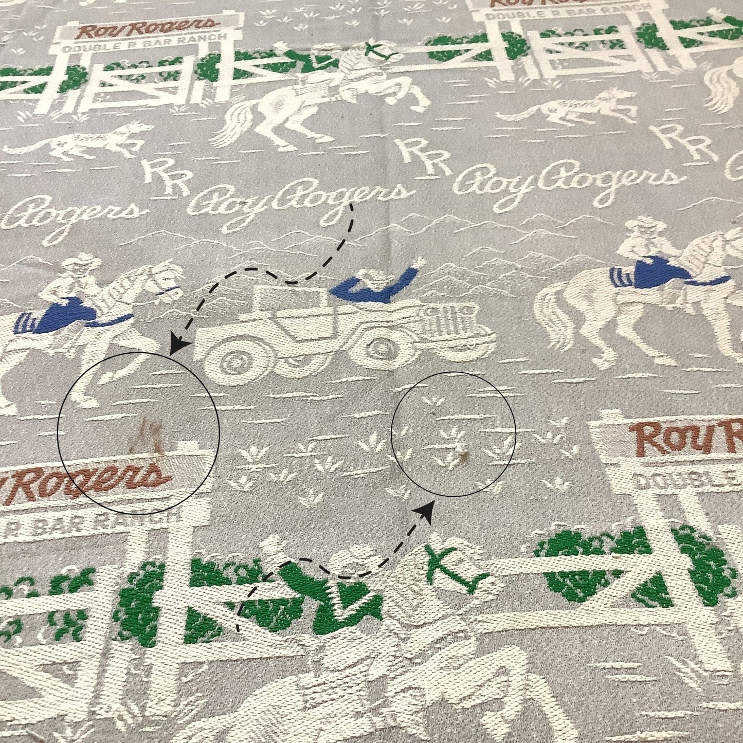 Vintage Cowboy Ranch Bedspread