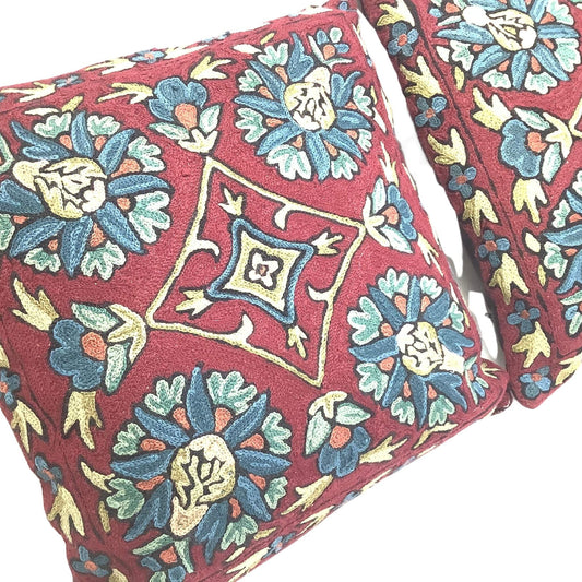 Crewel Embroidered Pillows