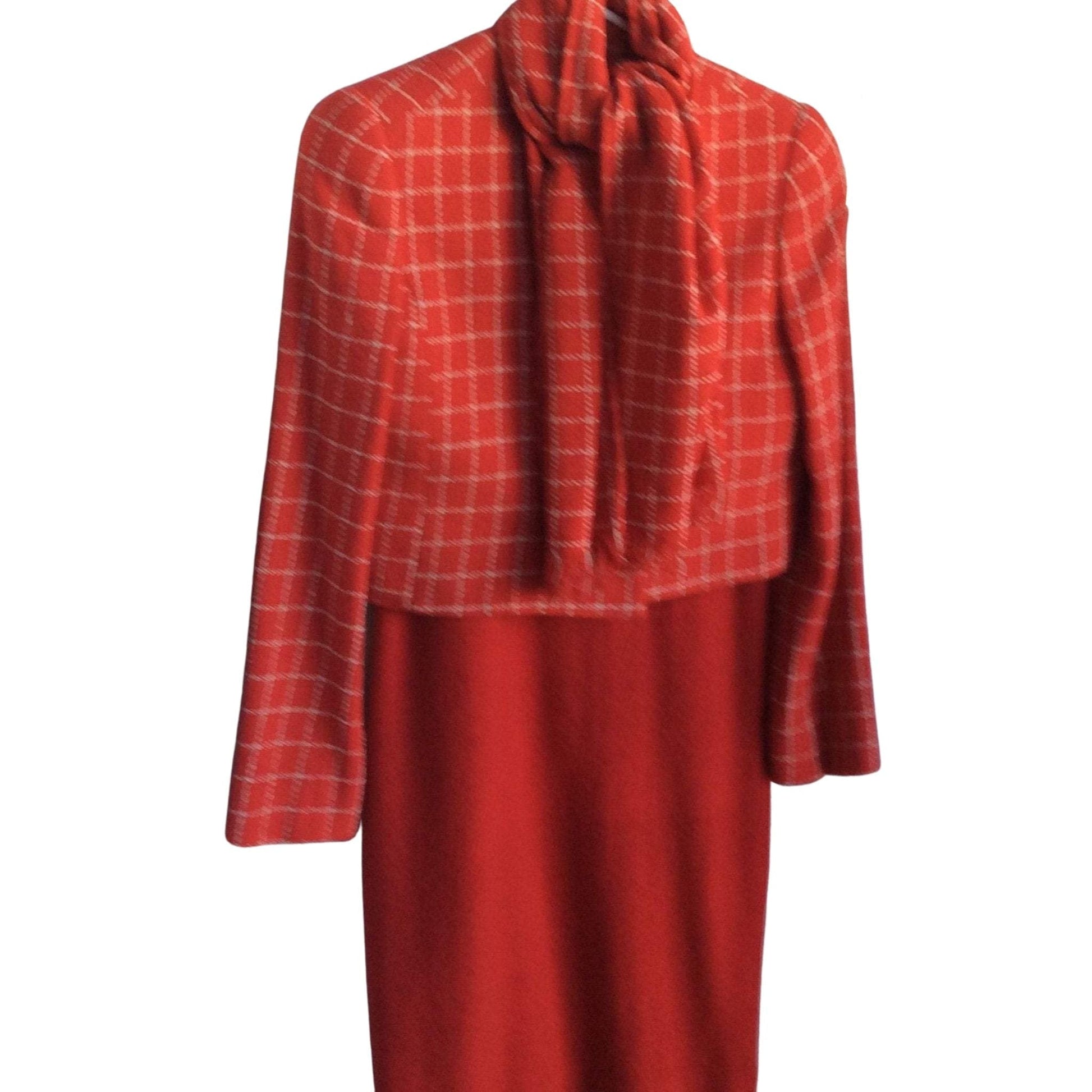 David Hayes Wool Outfit Medium / Red / Vintage 1980s