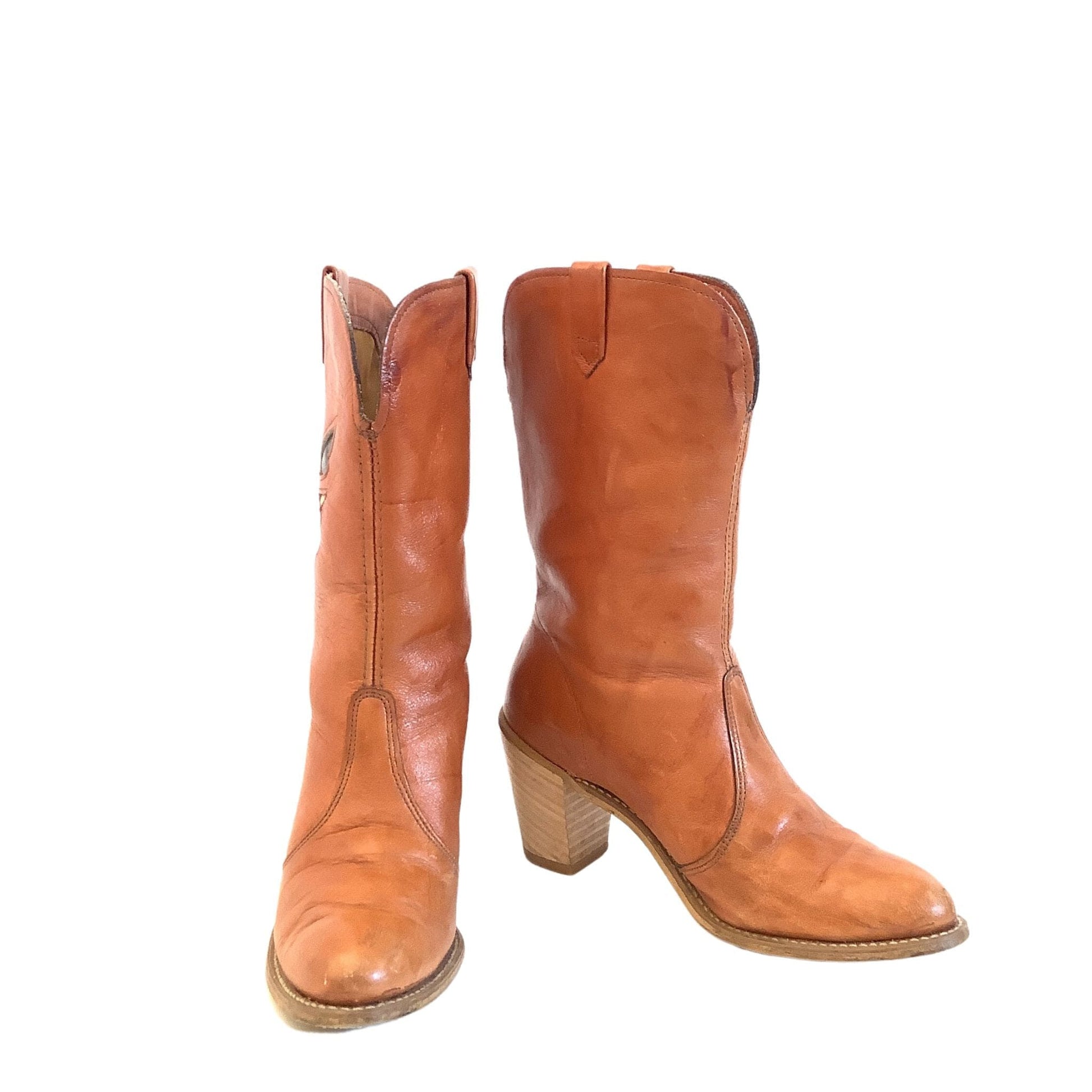 Dingo Butterfly Boots 7 / Tan / Vintage 1980s