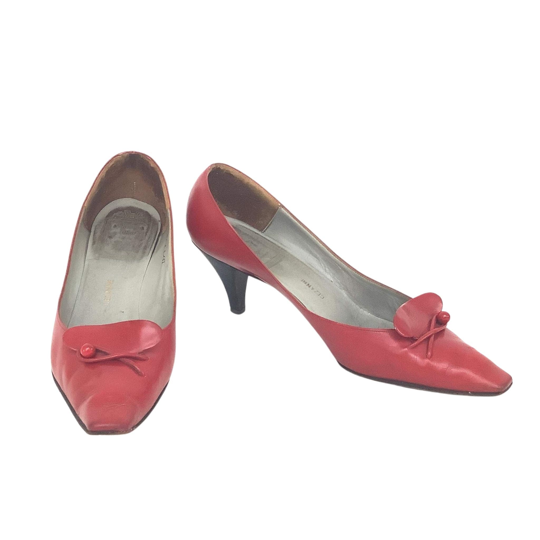 Dior/Vivier Pumps Shoes Size-6 Red Leather 1960s | Used