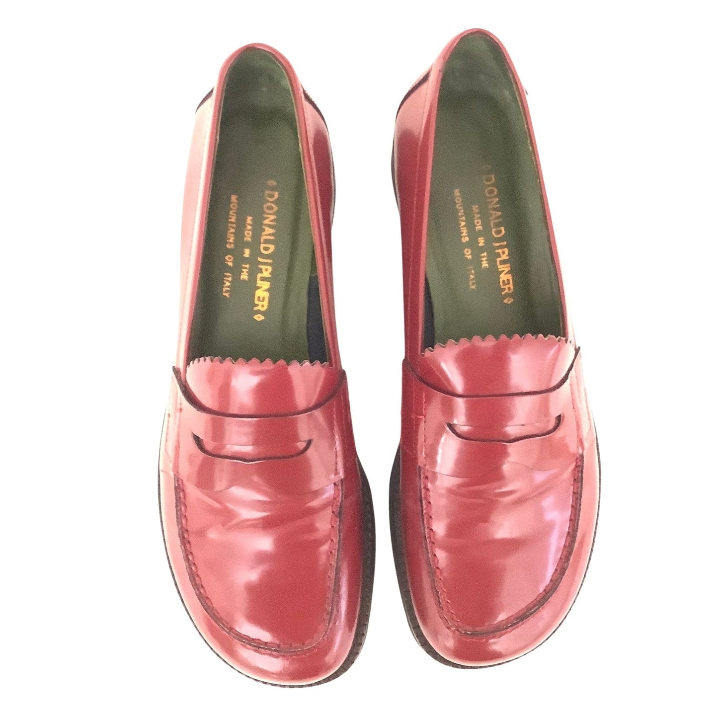  Red Leather Women's Loafers 