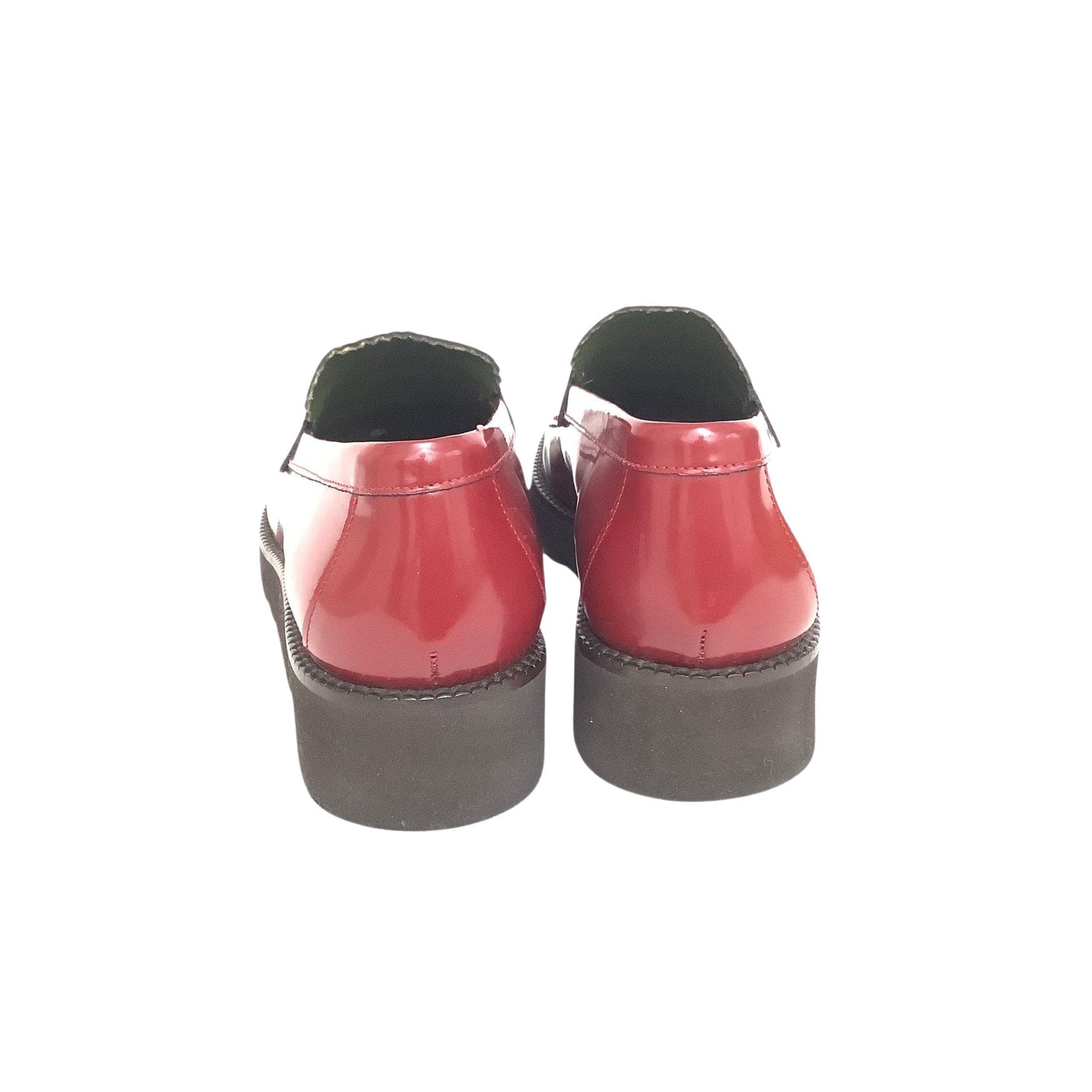 Red Leather Women's Loafers 