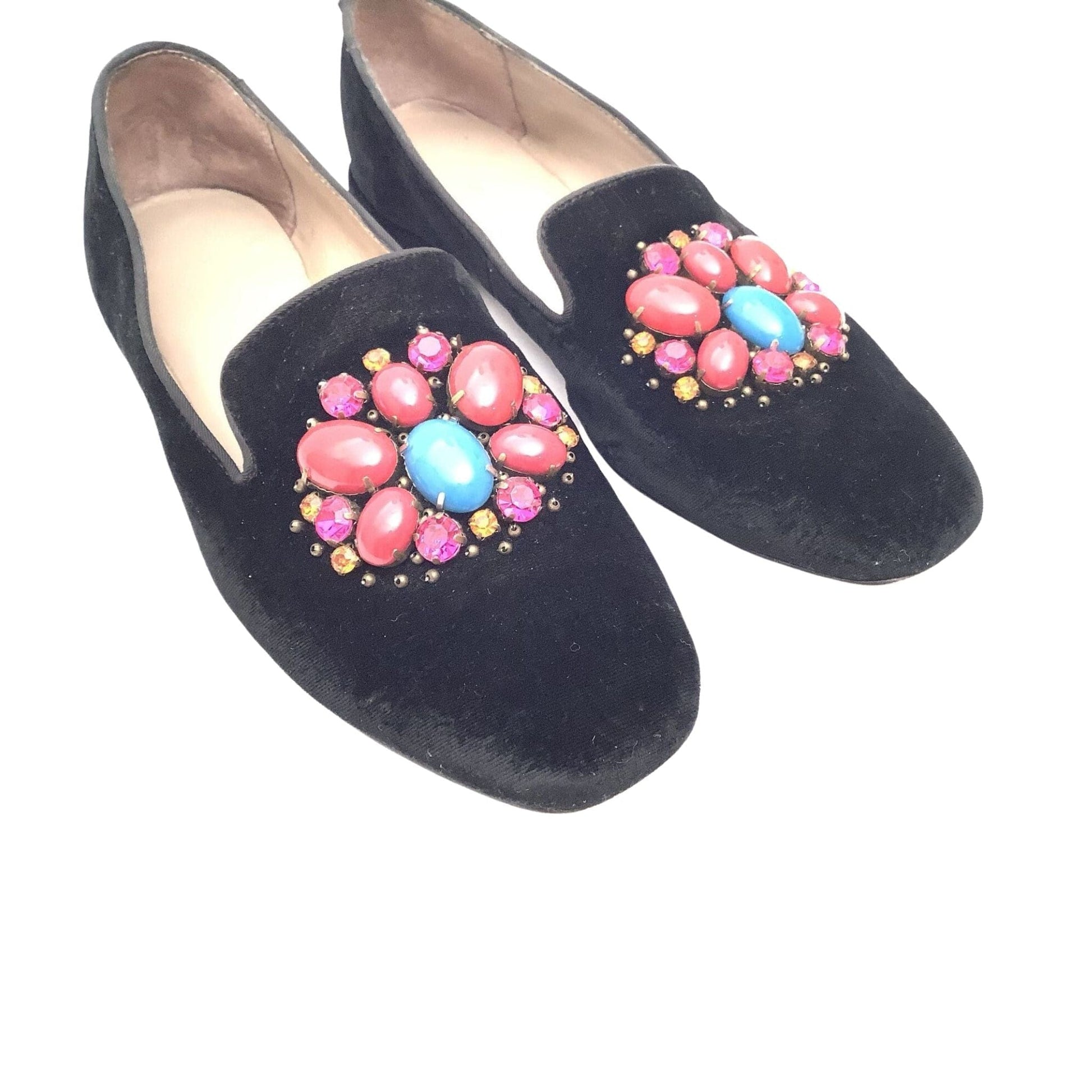 Embellished Black Slippers