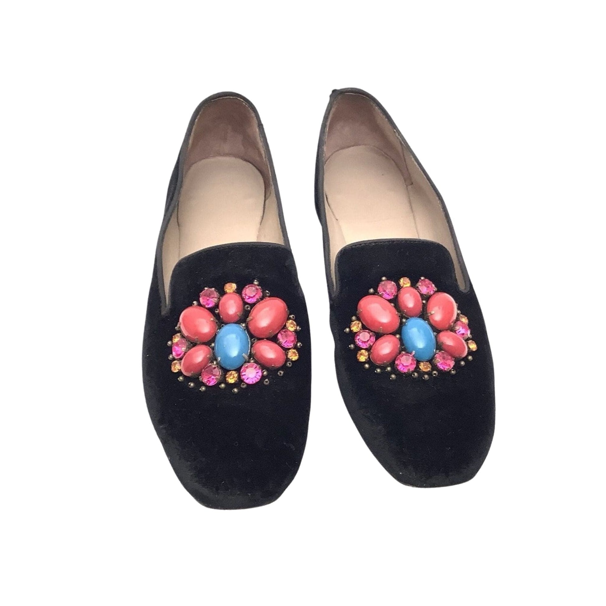 Embellished Black Slippers