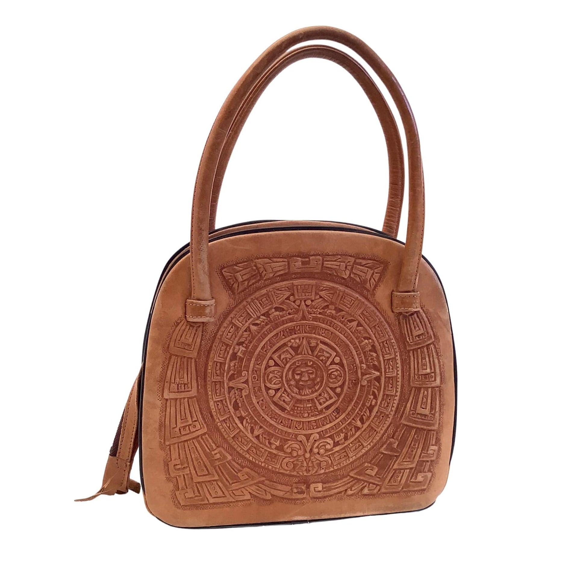 Embossed Tan Leather Purse