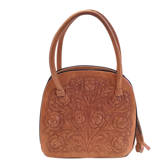 Embossed Tan Leather Purse