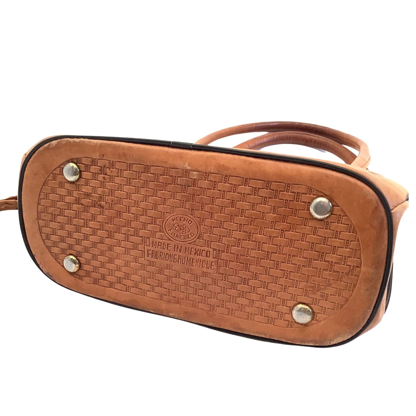 Embossed Tan Leather Purse