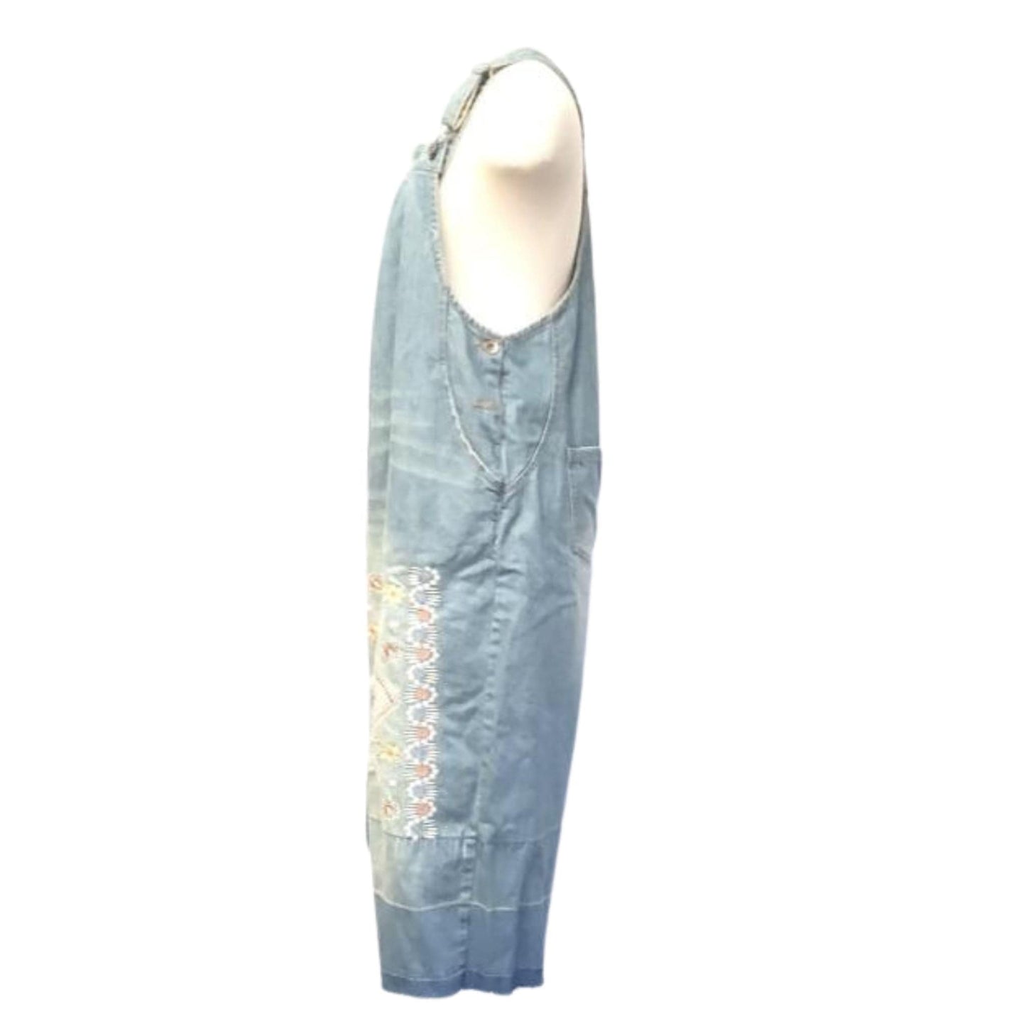 Embroidered Baggy Overalls