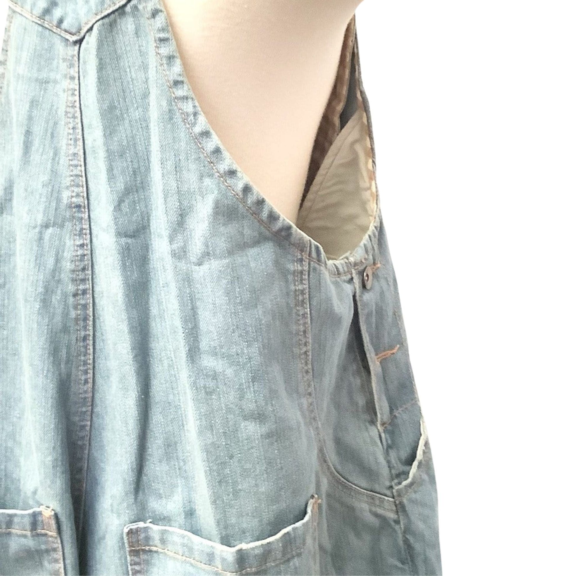 Embroidered Baggy Overalls