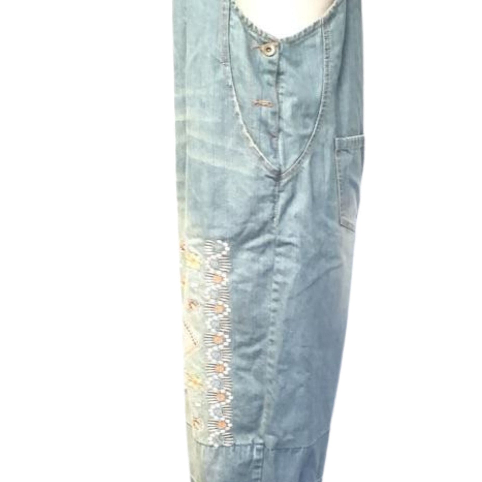 Embroidered Baggy Overalls
