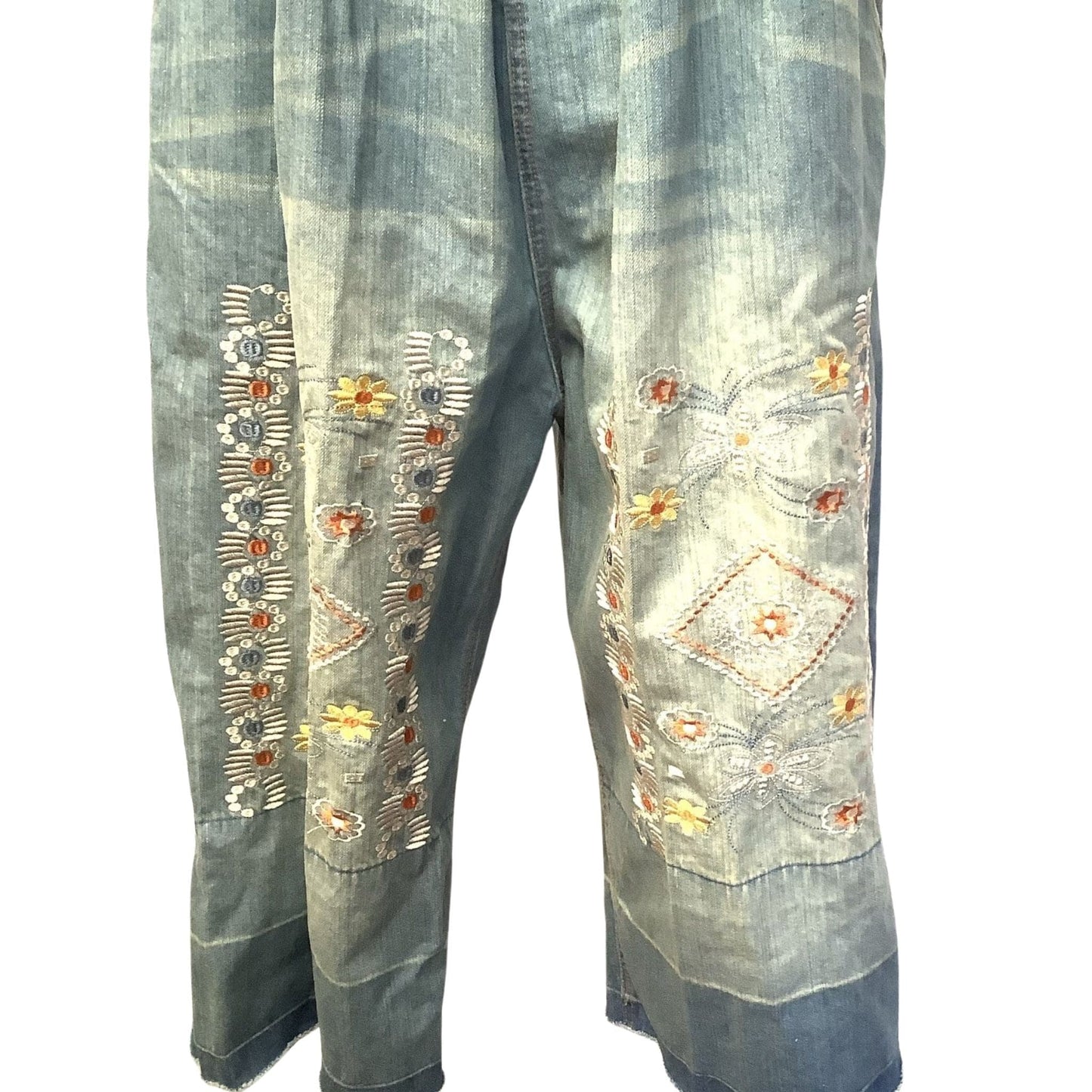 Embroidered Baggy Overalls