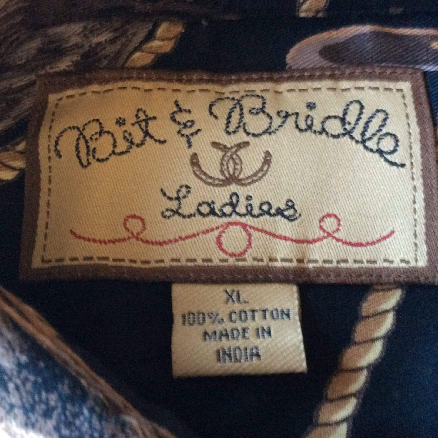 Vintage 1980s Western Style Equestrian Themed Blouse