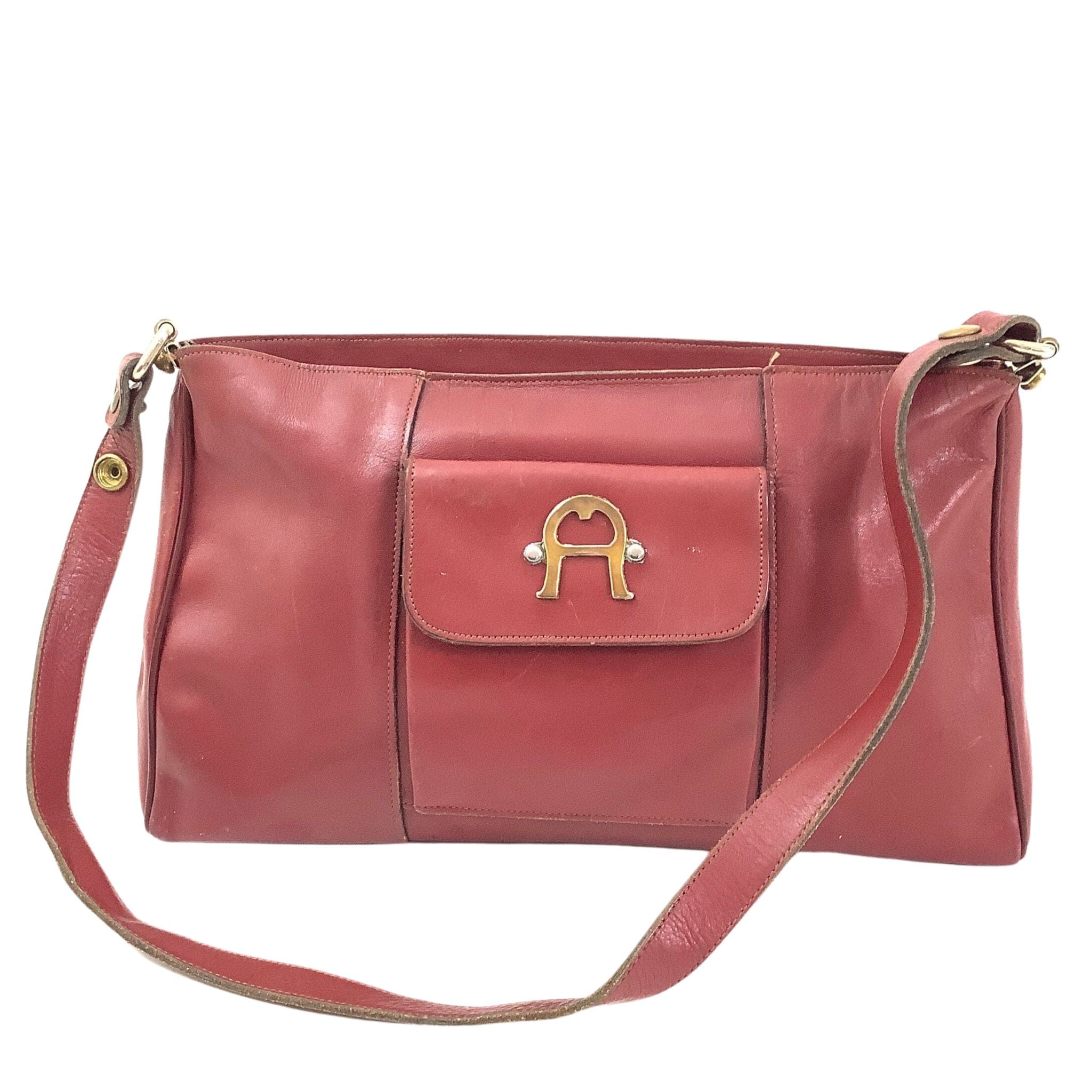70's独！AIGNERボルドーバッグ Etienne Aigner '70s Shoulder Bag Burgundy Handmade