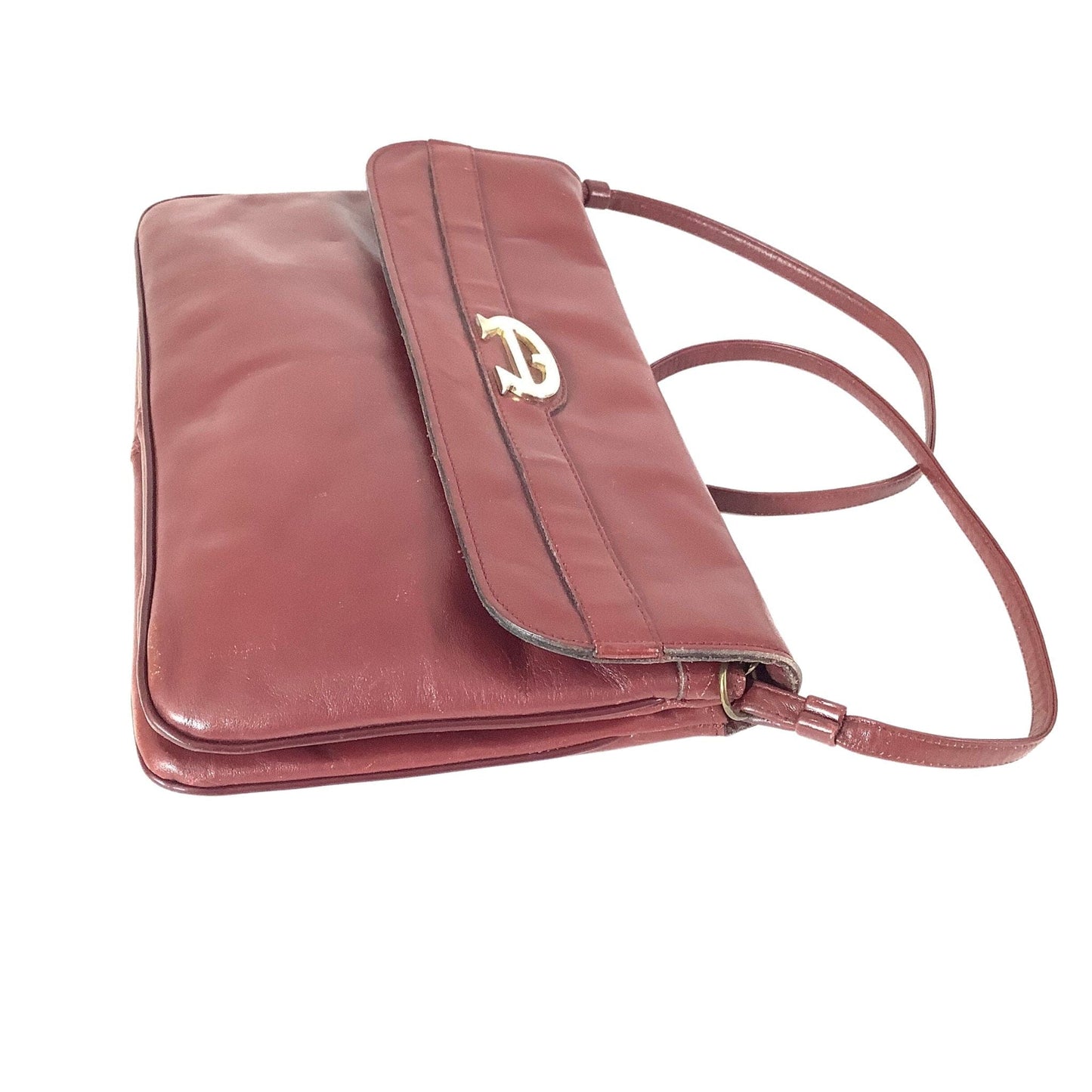 Side profile of Etienne Aigner convertible clutch bag showing dimensions