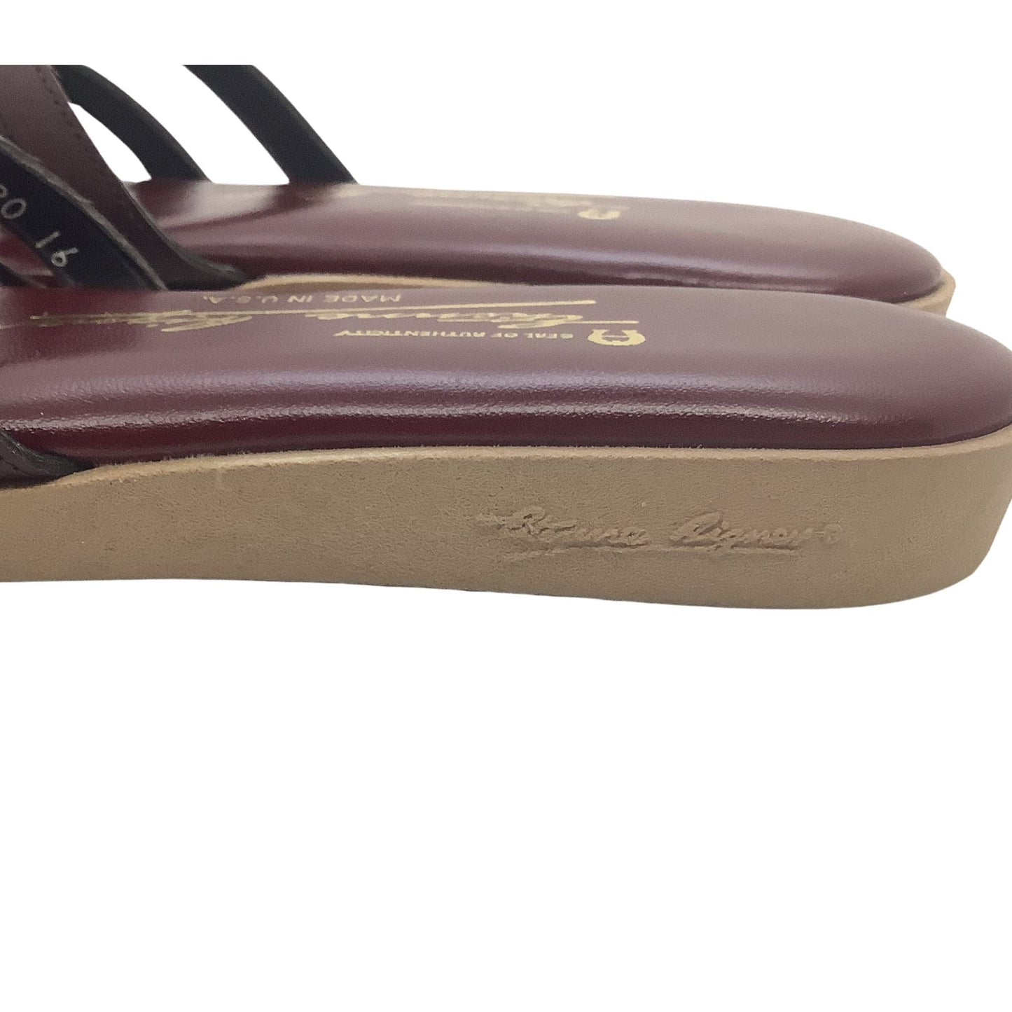 Etienne Aigner Slides - Vintage Oxblood Leather - Flat Heel