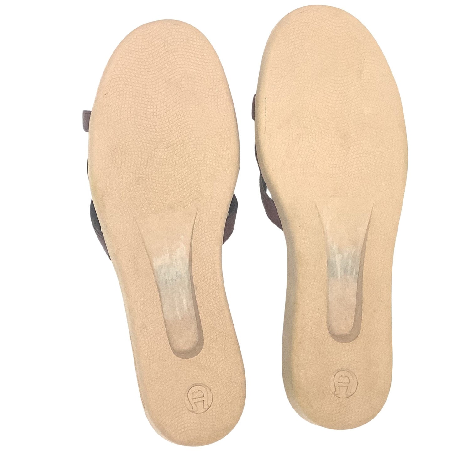 Etienne Aigner Slides - Vintage Oxblood Leather - Flat Heel