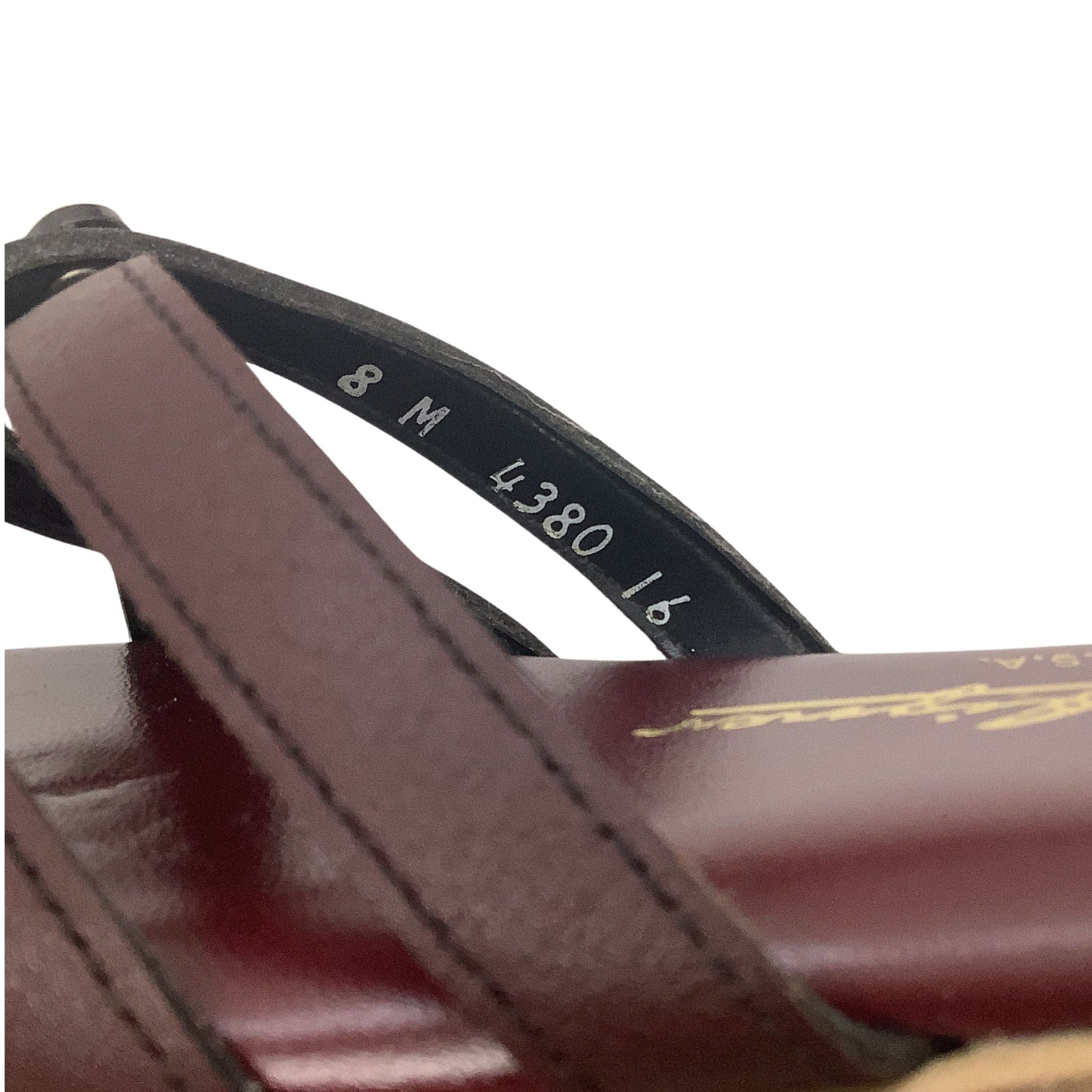 Etienne Aigner Slides - Vintage Oxblood Leather - Flat Heel