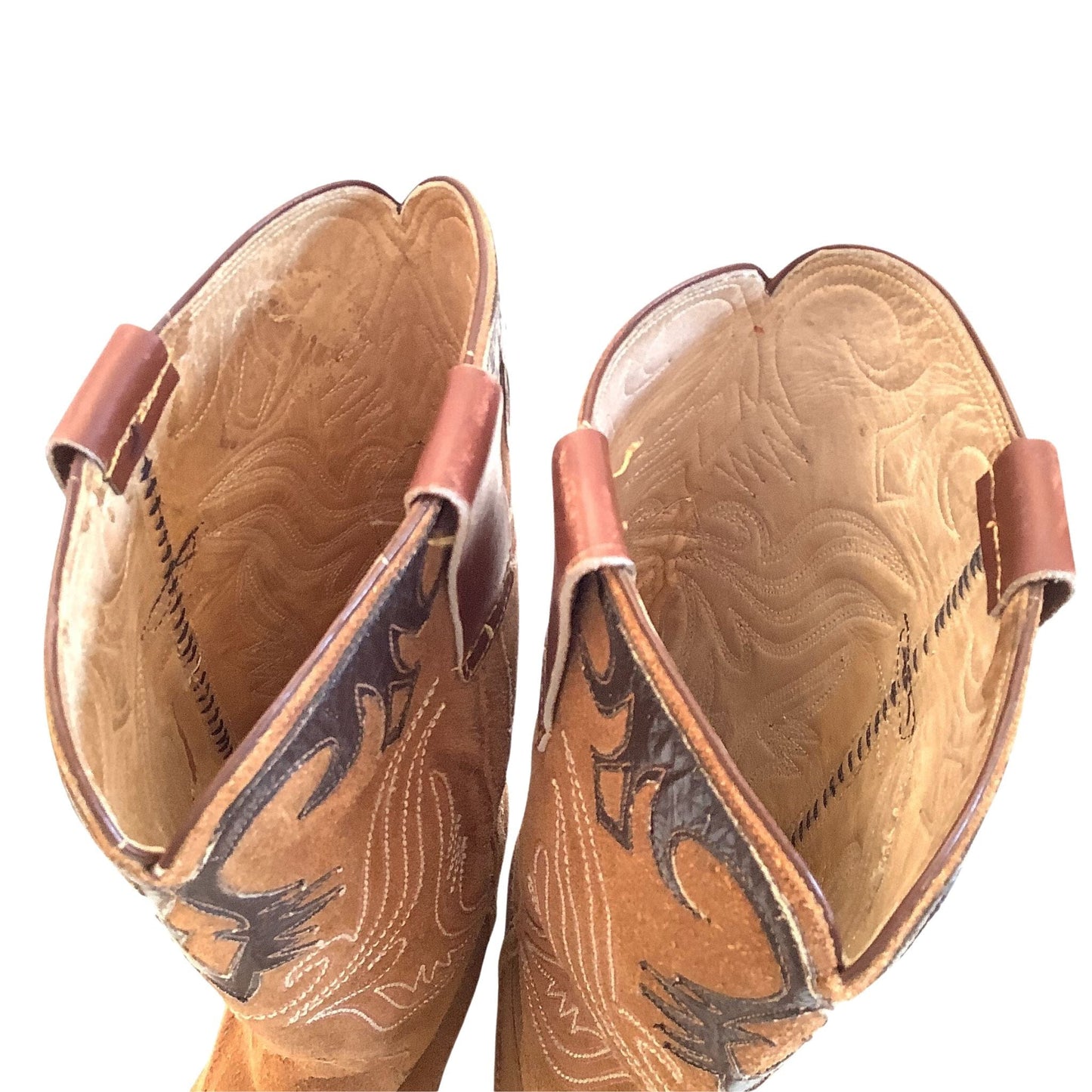 Fancy Cowboy Boots 7 / Tan / Vintage 1950s