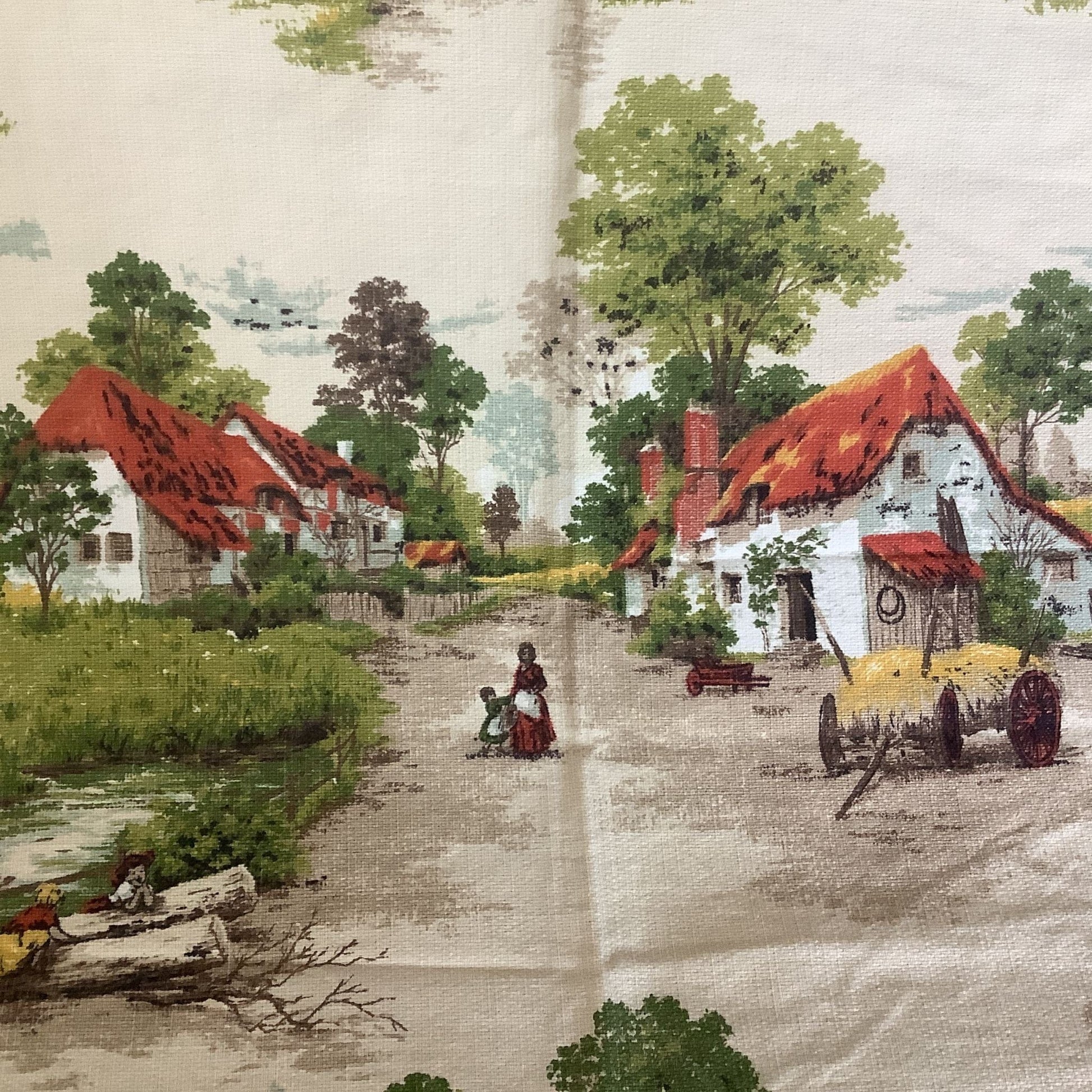 Farmhouse Barkcloth Remnant