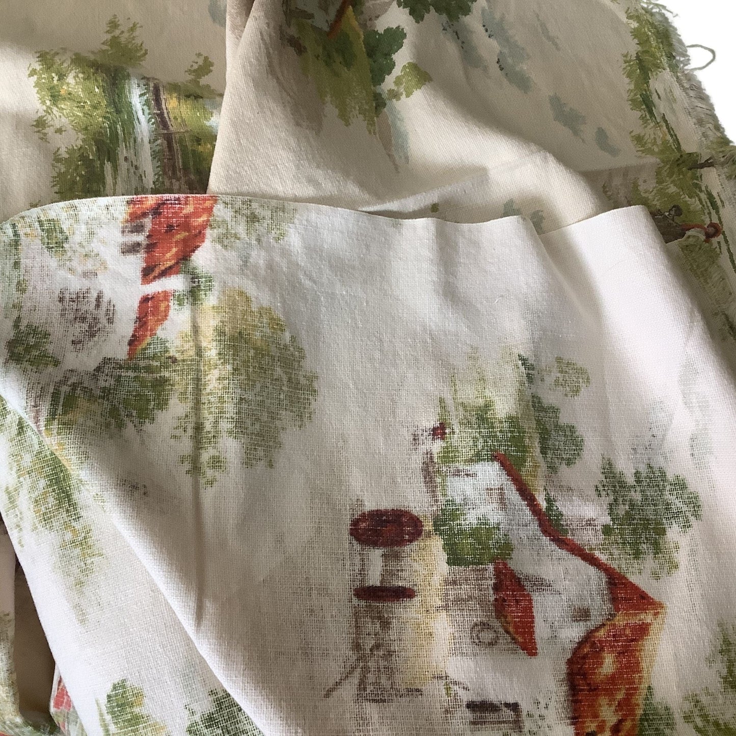 Farmhouse Barkcloth Remnant