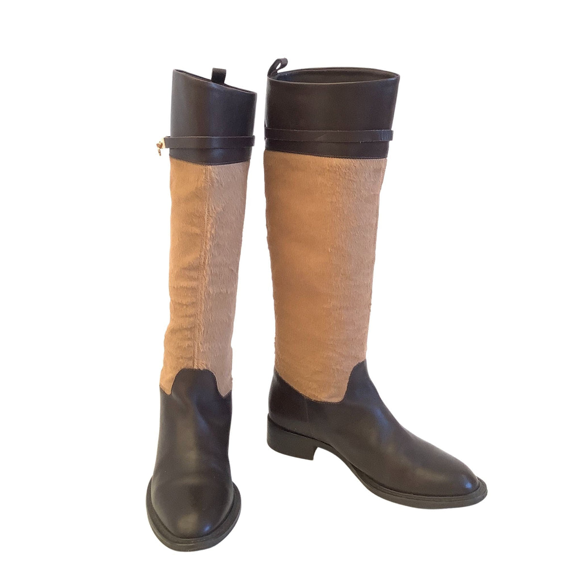 Ferragamo Giasone Leather Boot, Brown Rare vintage Salvatore Ferragamo boots. Brown knee... | Depop main image 3