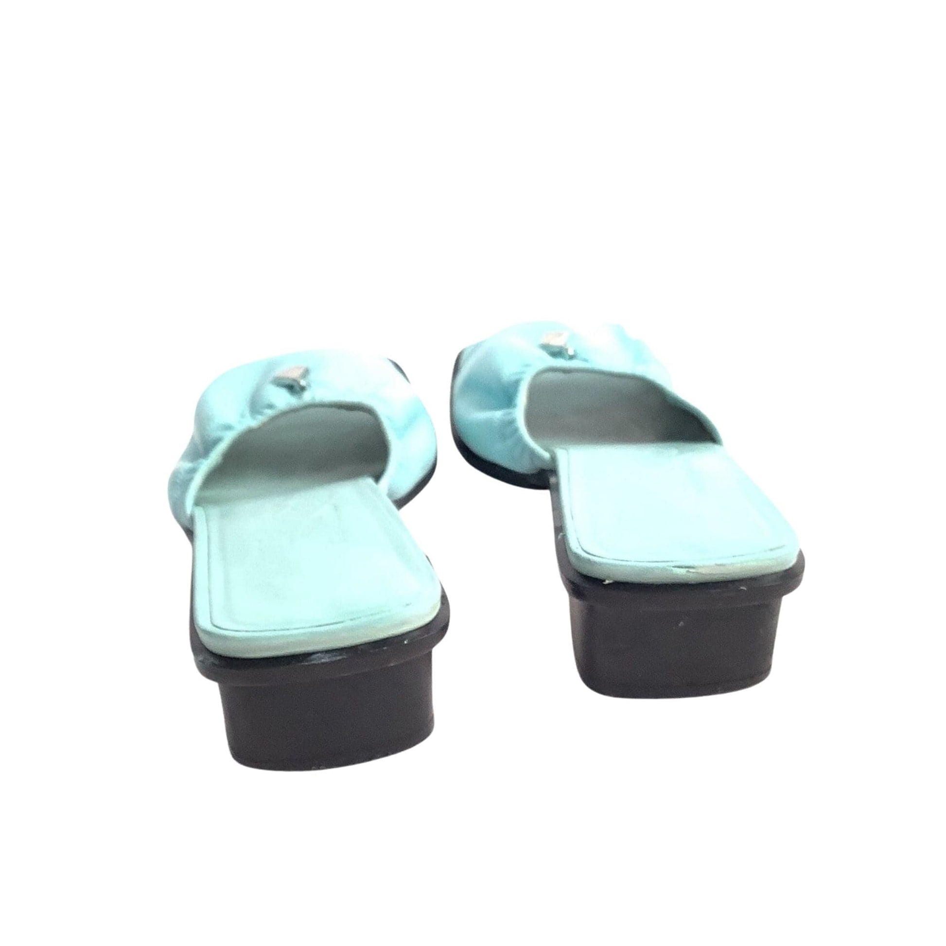 Ferragamo Teal Flat Slides