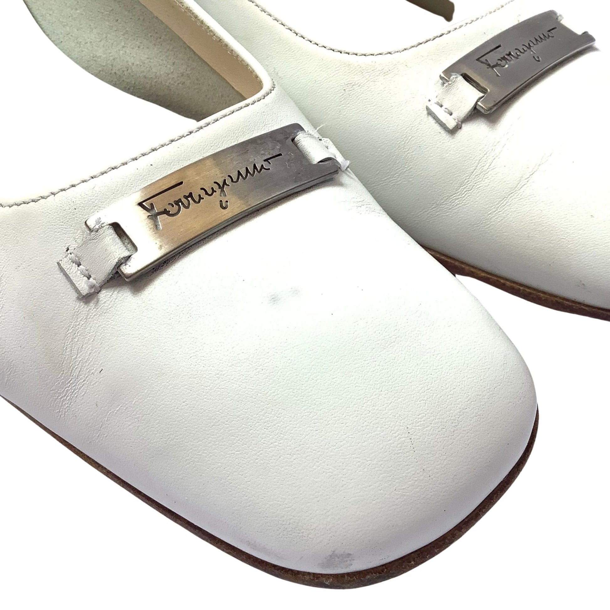 Ferragamo White Heels