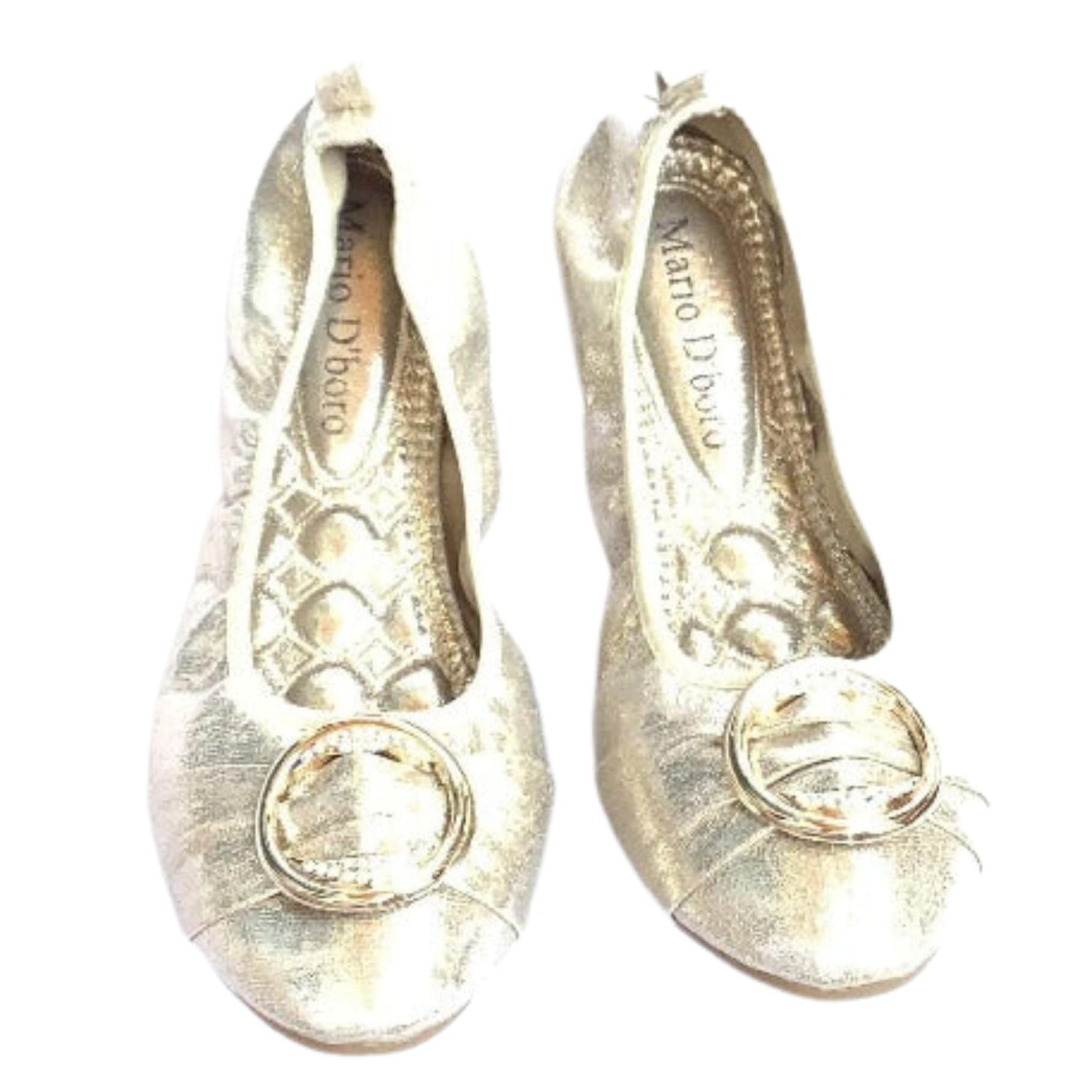 Flat Ballerina Shoes 8 / Gold / Bridal
