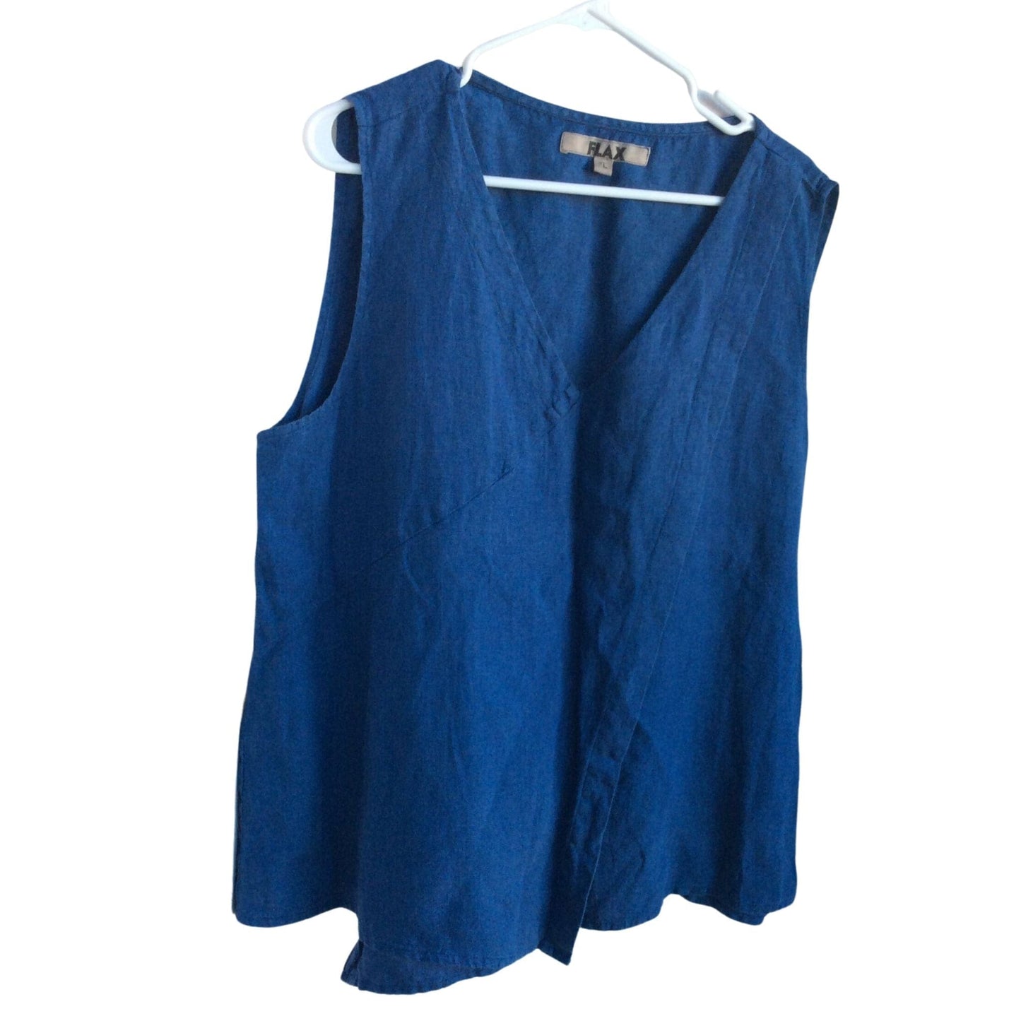 Vintage Lagenlook Top - Flax Blue Linen Tunic