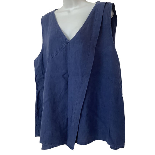 Vintage Lagenlook Top - Flax Blue Linen Tunic