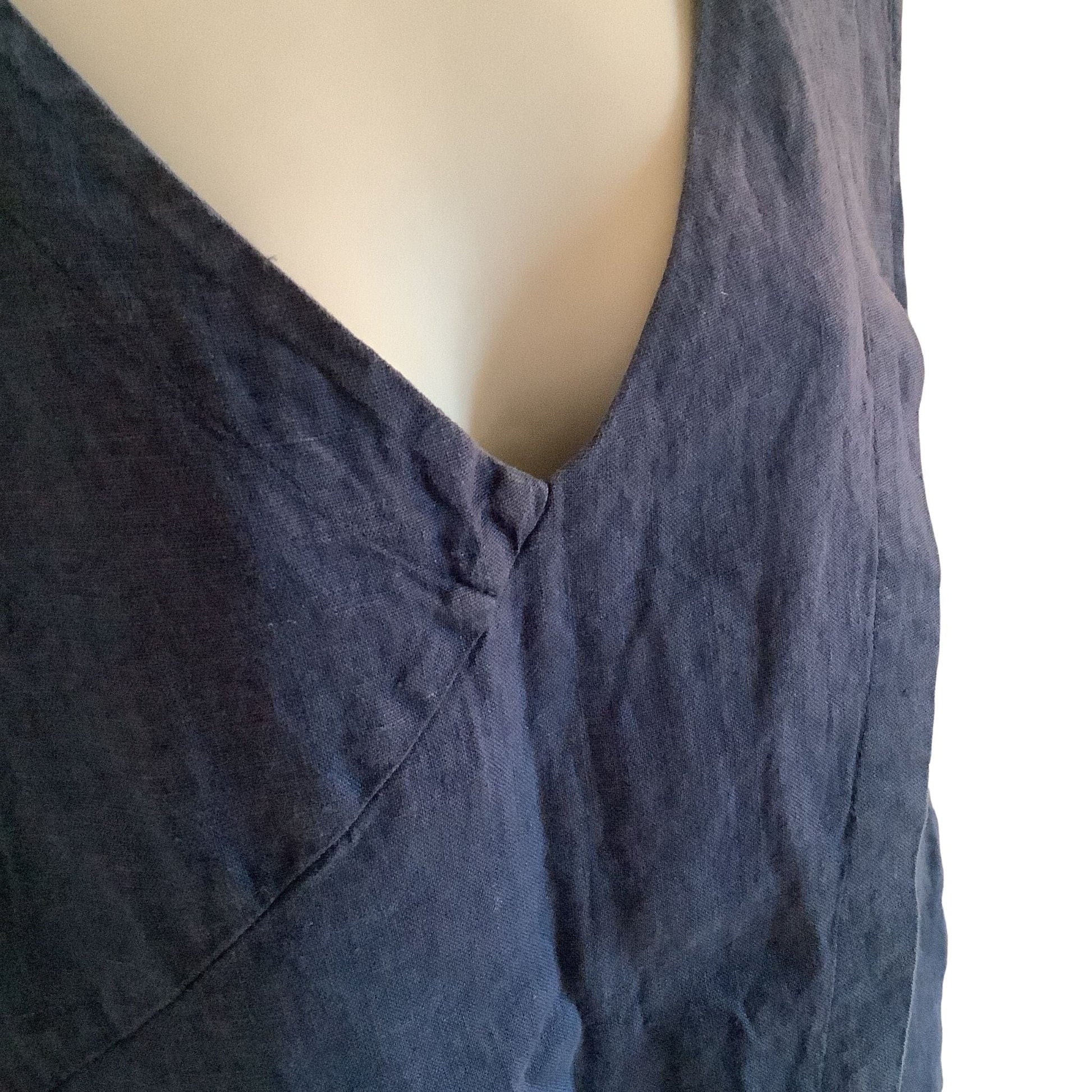 Vintage Lagenlook Top - Flax Blue Linen Tunic