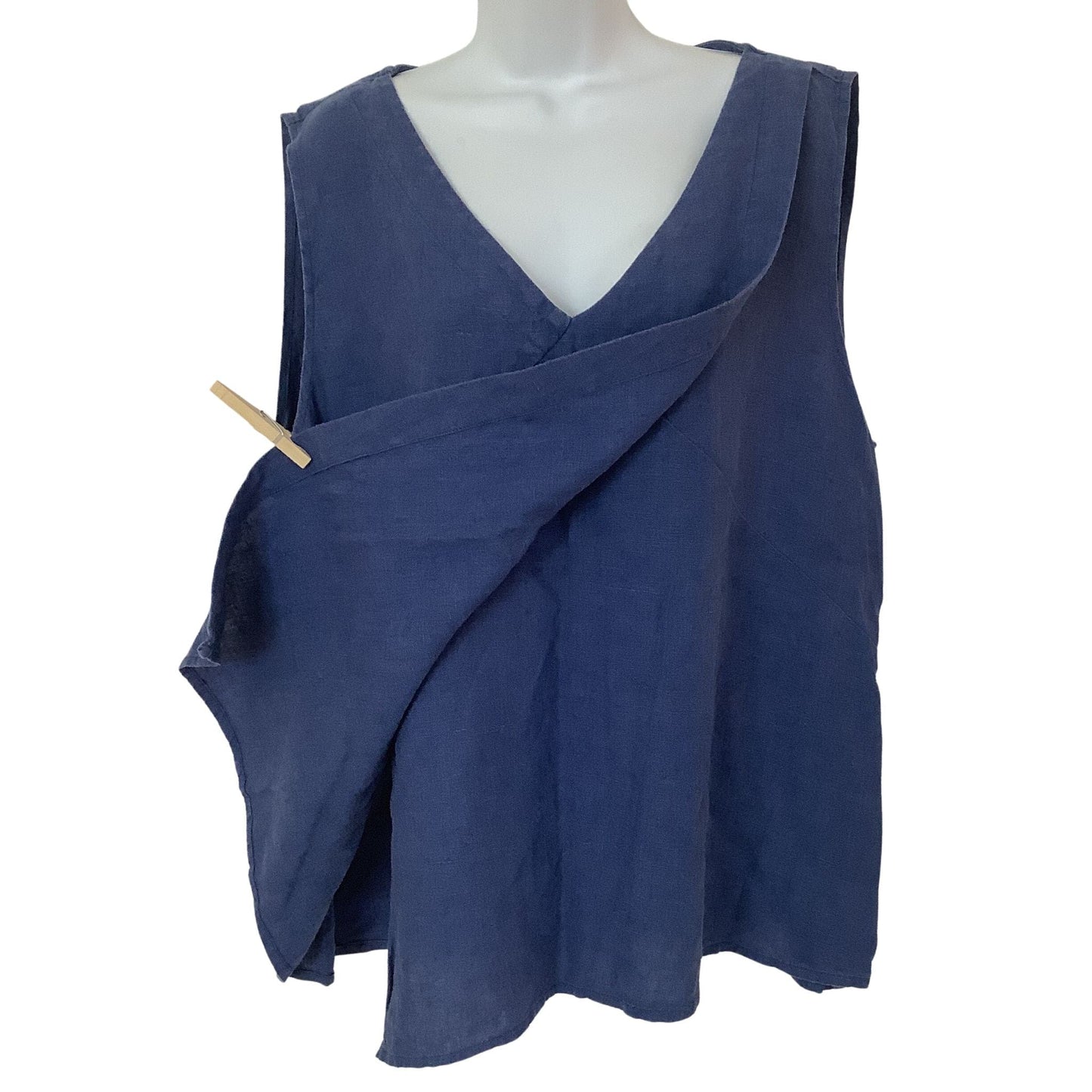 Vintage Lagenlook Top - Flax Blue Linen Tunic