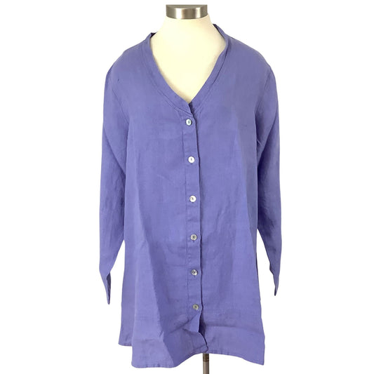 Flax Engelhart Lilac Tunic - Vintage 1990s Linen Top