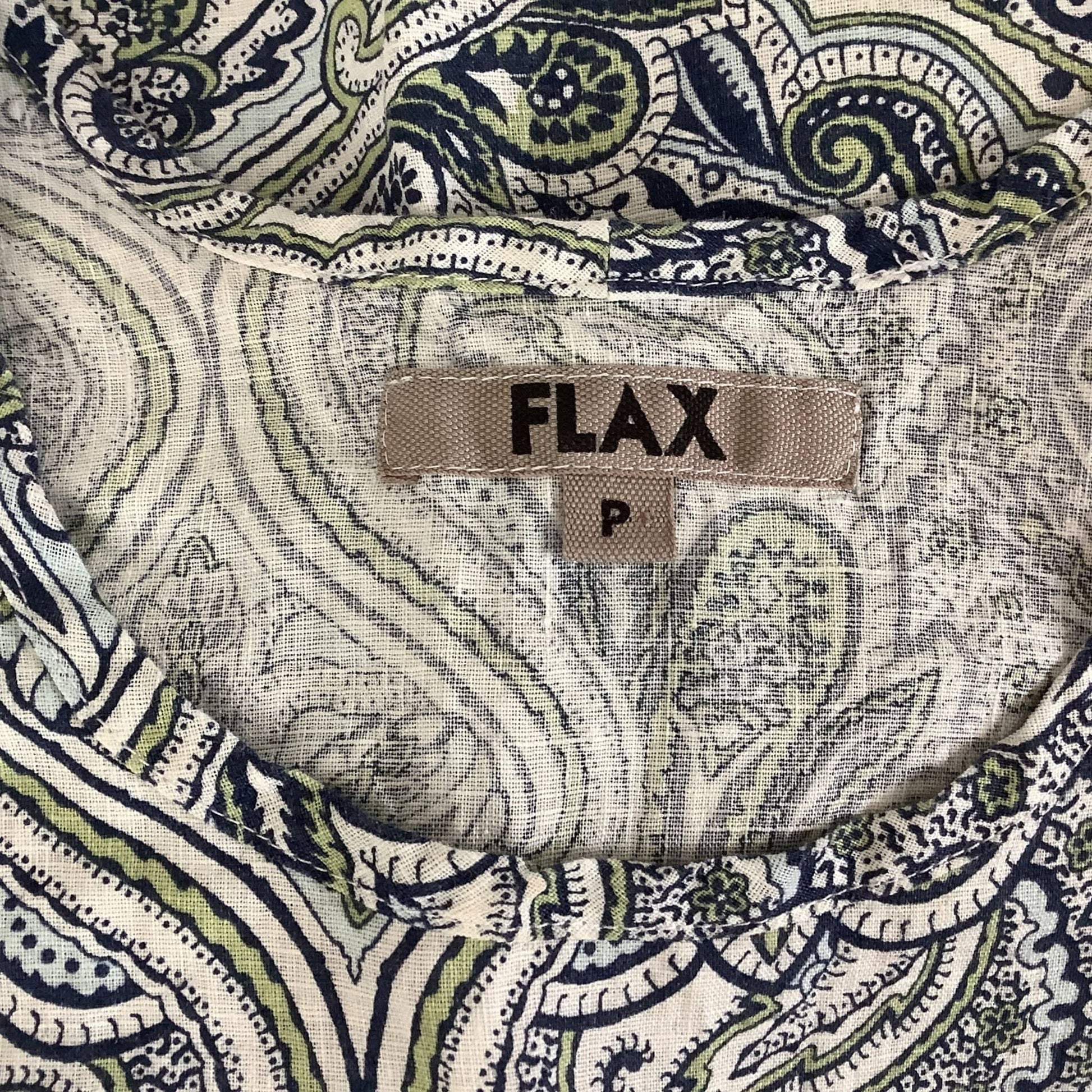 Flax Linen Sleeveless Top - New Old Stock Blue Paisley