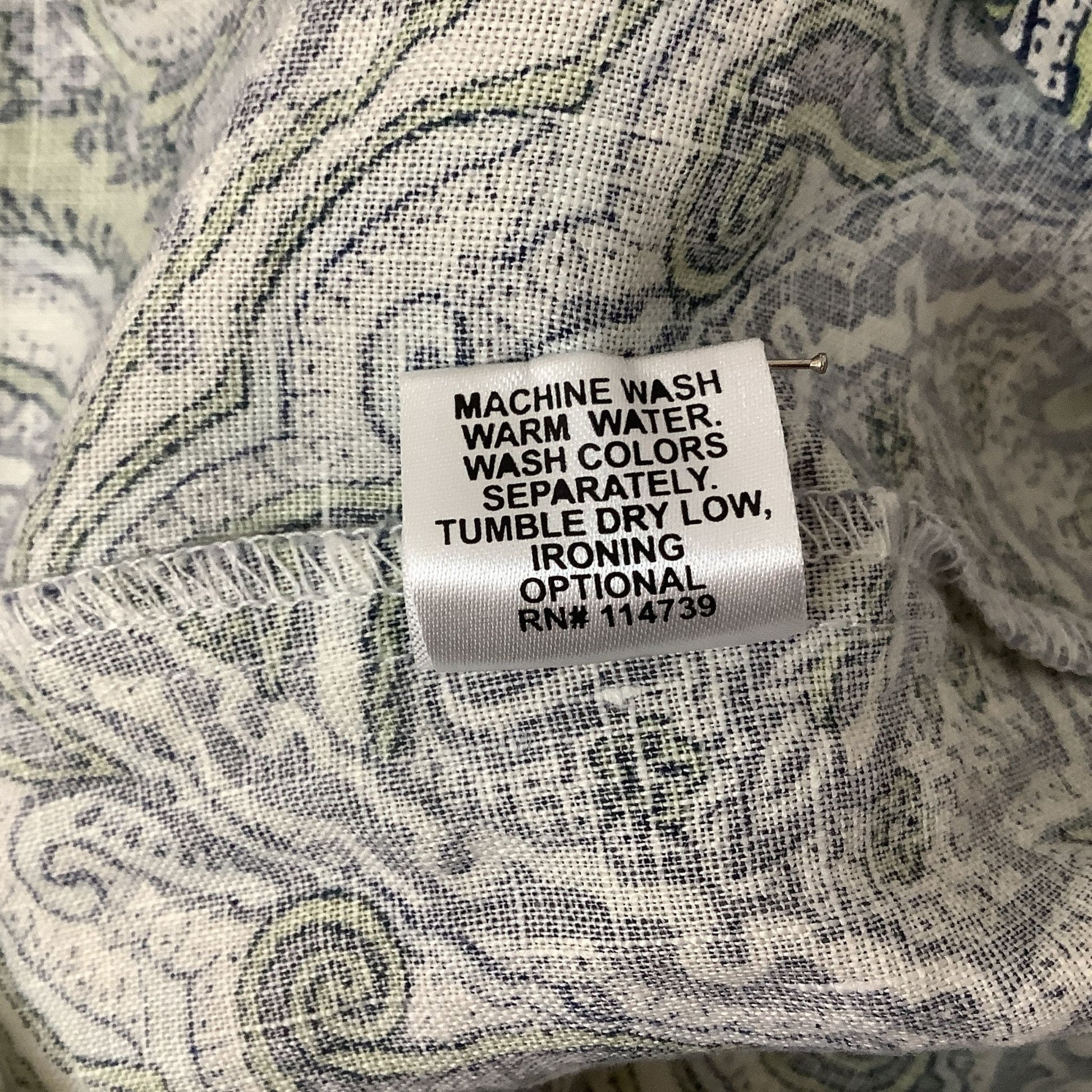 Flax Linen Sleeveless Top - New Old Stock Blue Paisley