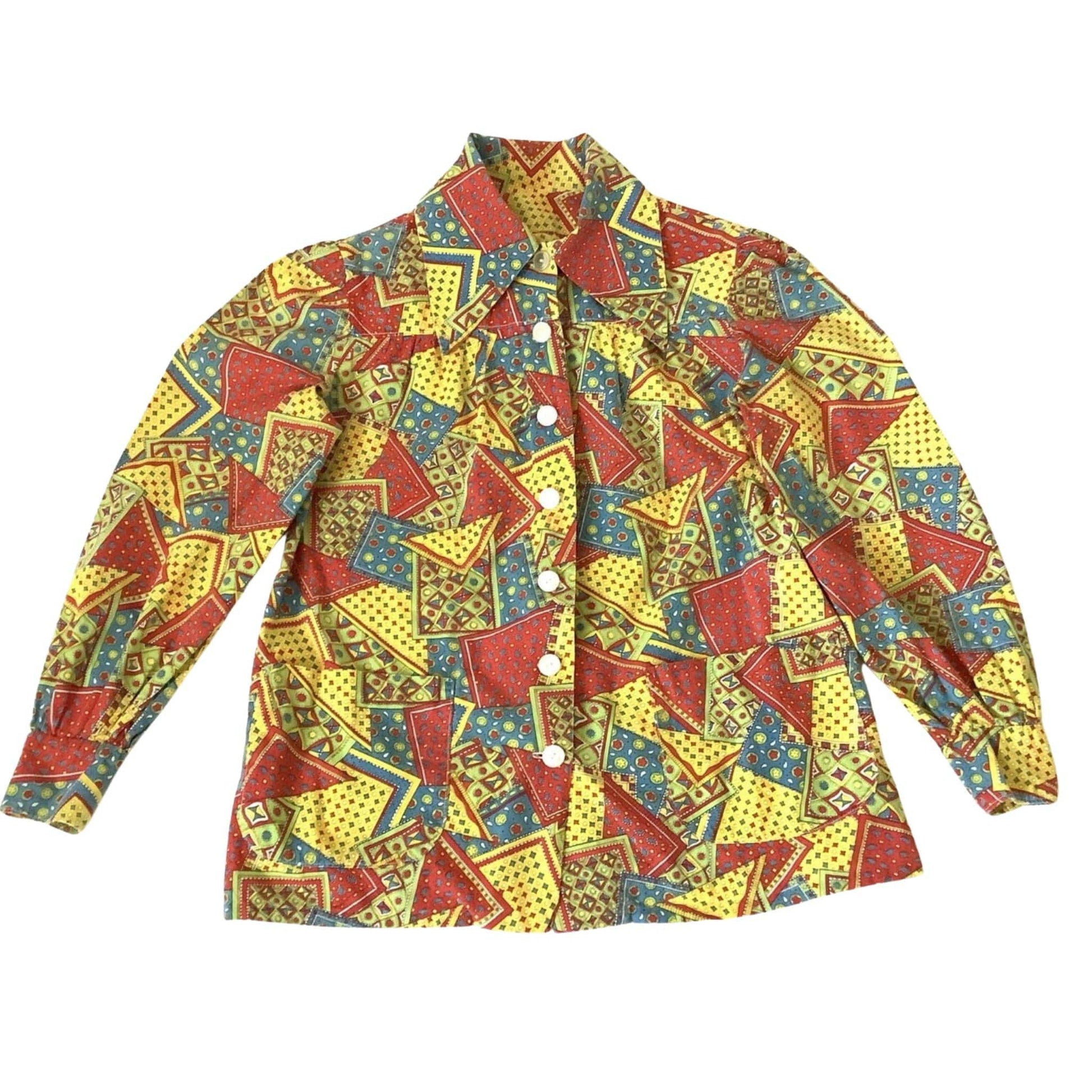 Vintage 1930s Funky Patchwork Top - Collectible Women's Blouse