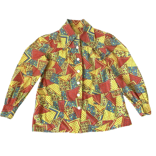 Vintage 1930s Funky Patchwork Top - Collectible Women's Blouse