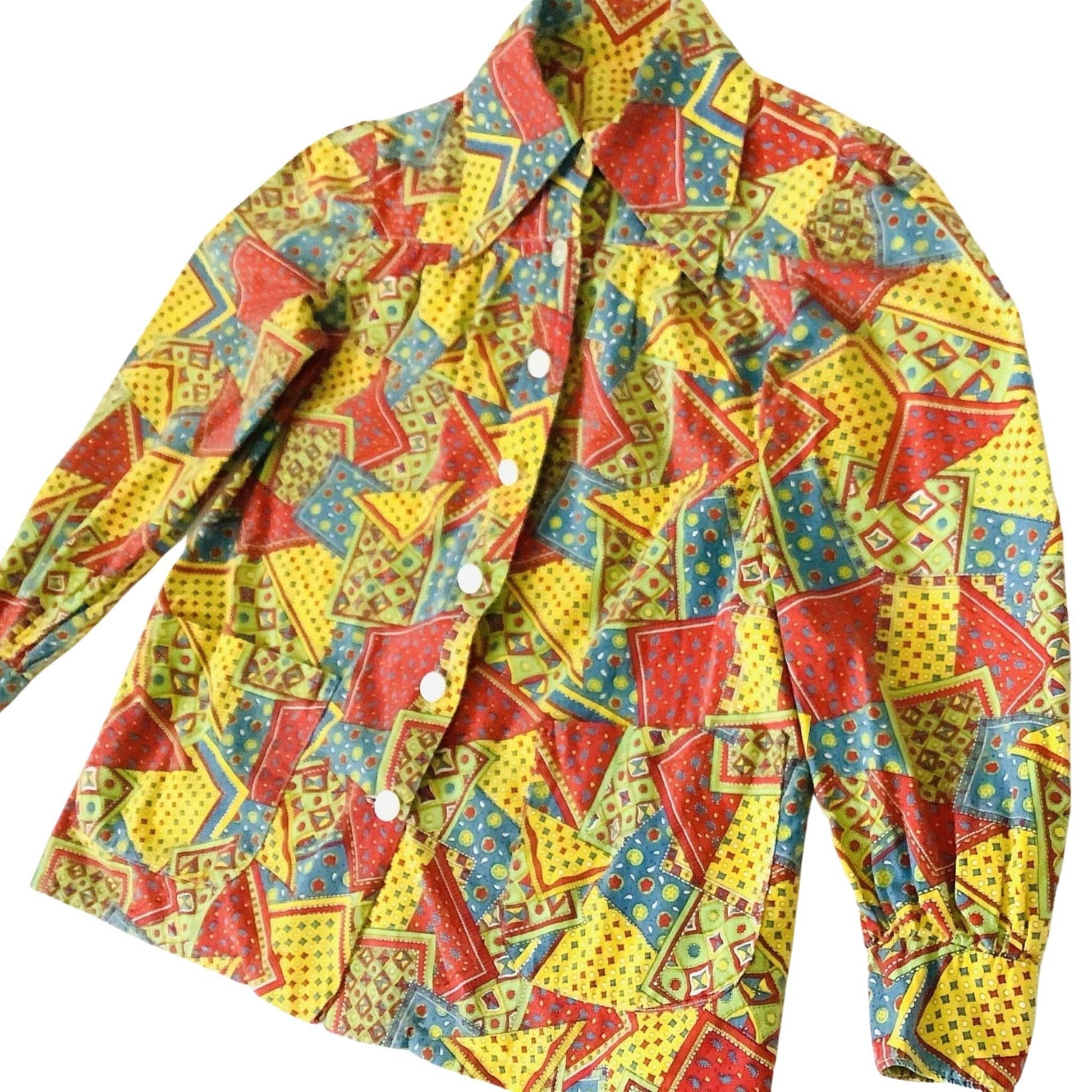 Vintage 1930s Funky Patchwork Top - Collectible Women's Blouse