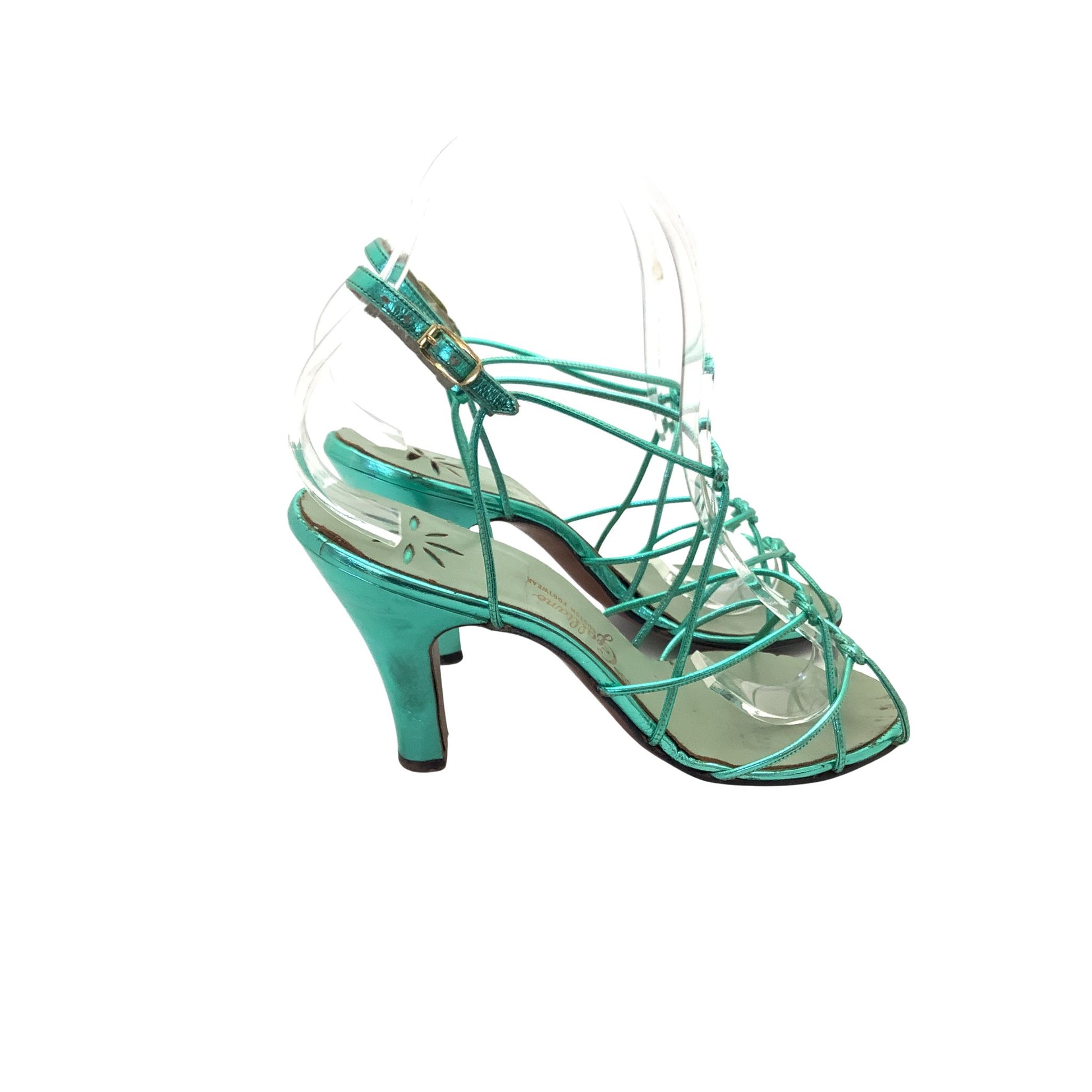 Teal Green Galliano Heels Silhouette View