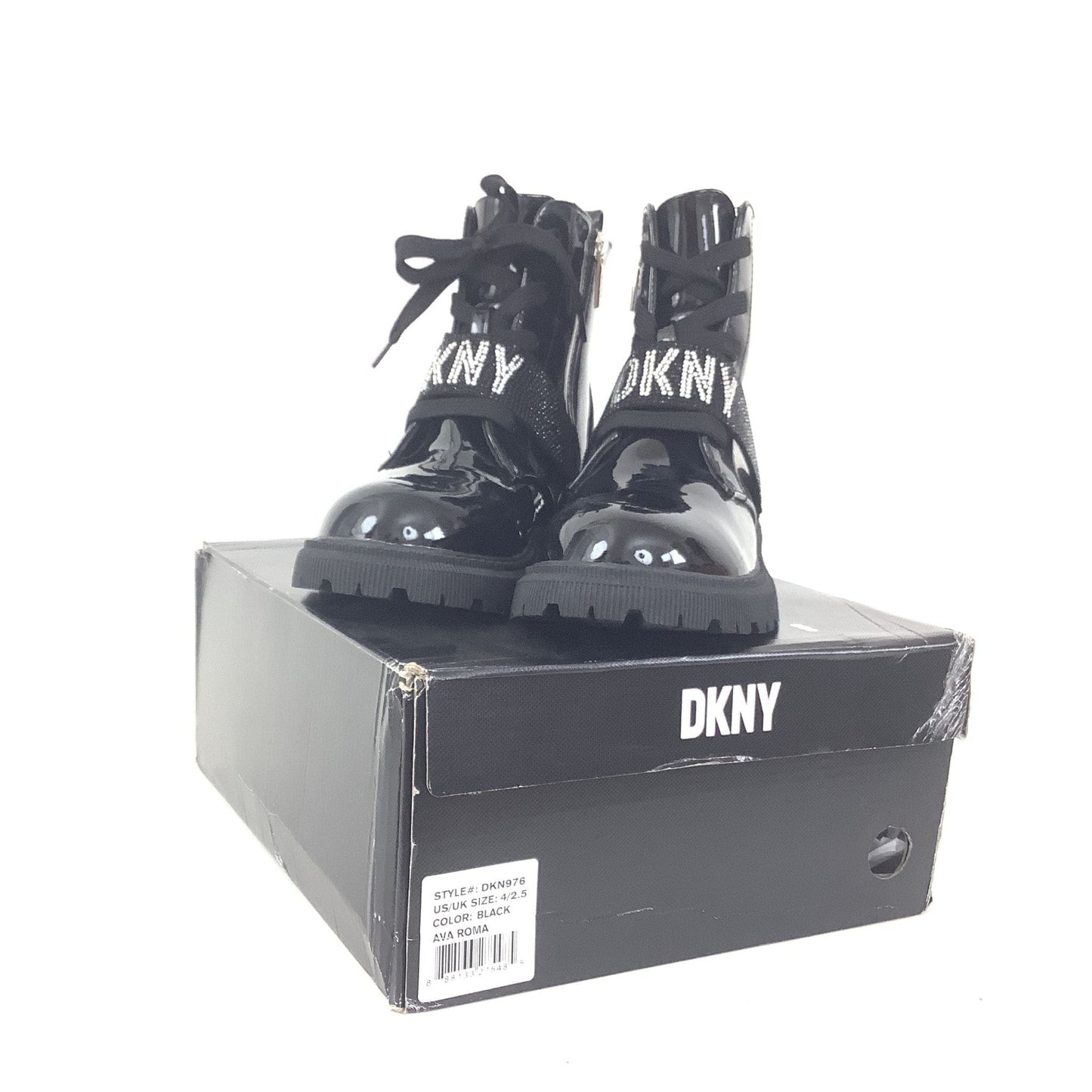 Glossy Black Lug Sole Boots 6.5 / Black / Y2K - Now