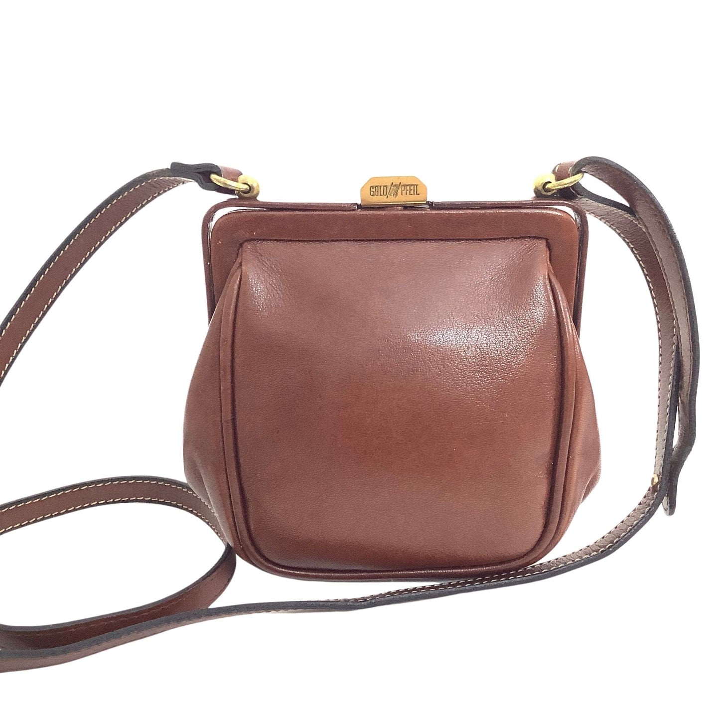 Gold Pfeil Crossbody Bag Brown / Leather / Vintage 1990s