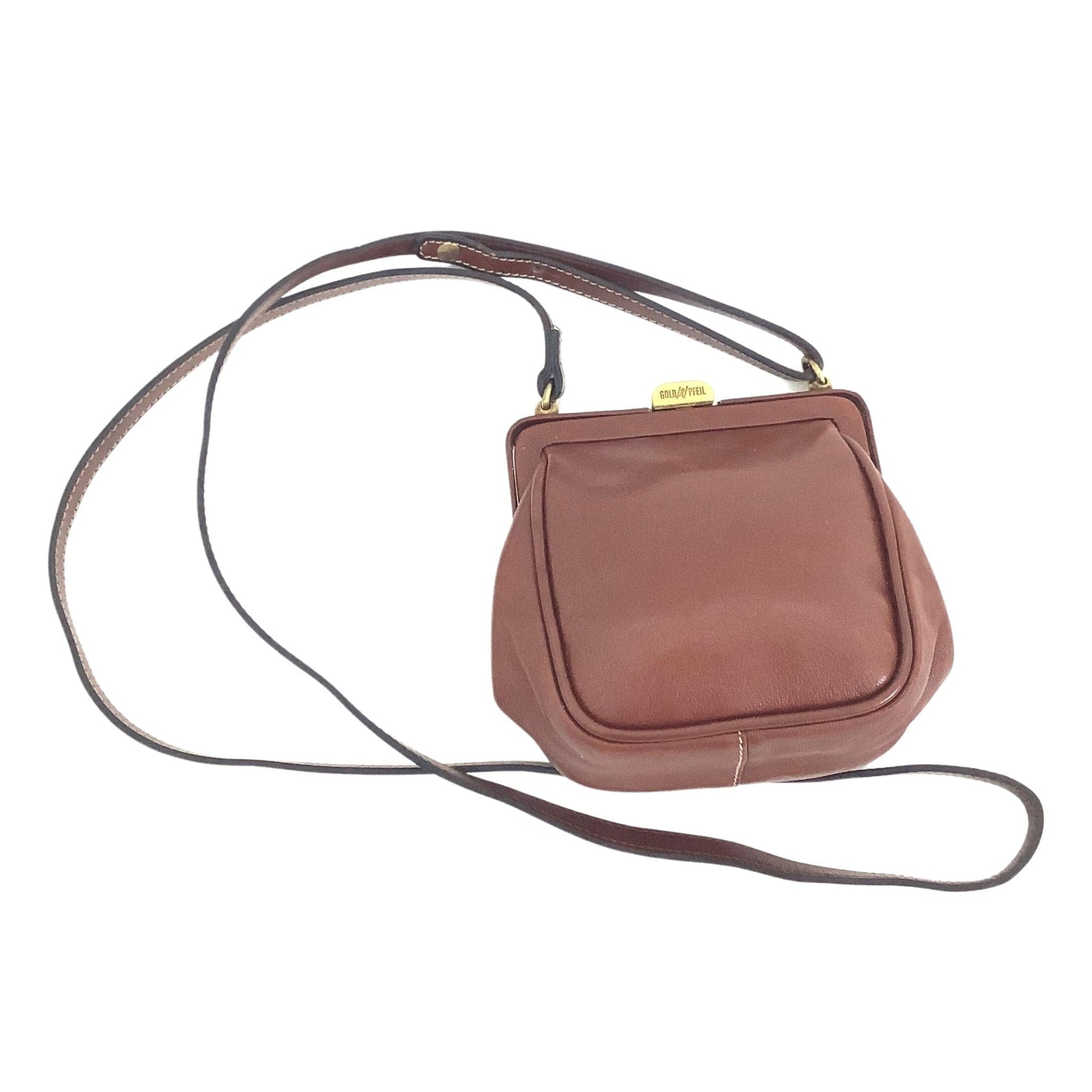Gold Pfeil Crossbody Bag Brown / Leather / Vintage 1990s