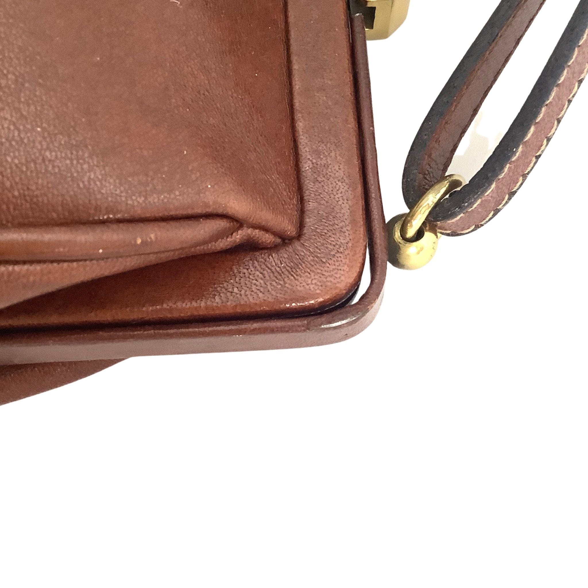 Gold Pfeil '90s Crossbody Bag Brown Leather Made in Germany