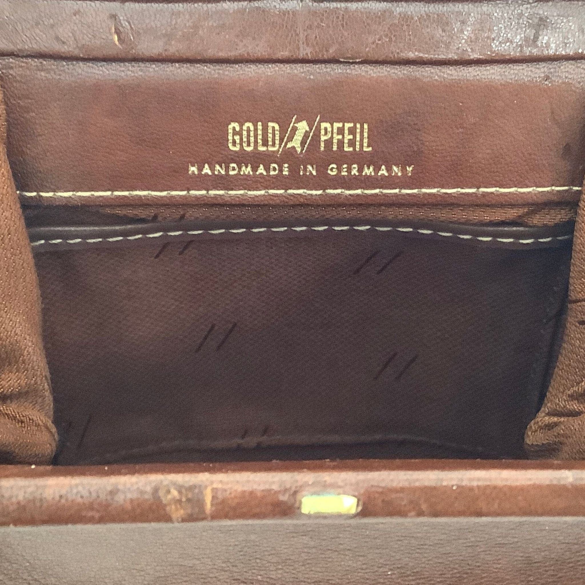 German Leather Crossbody Gold Pfeil - 1990s Designer Bag