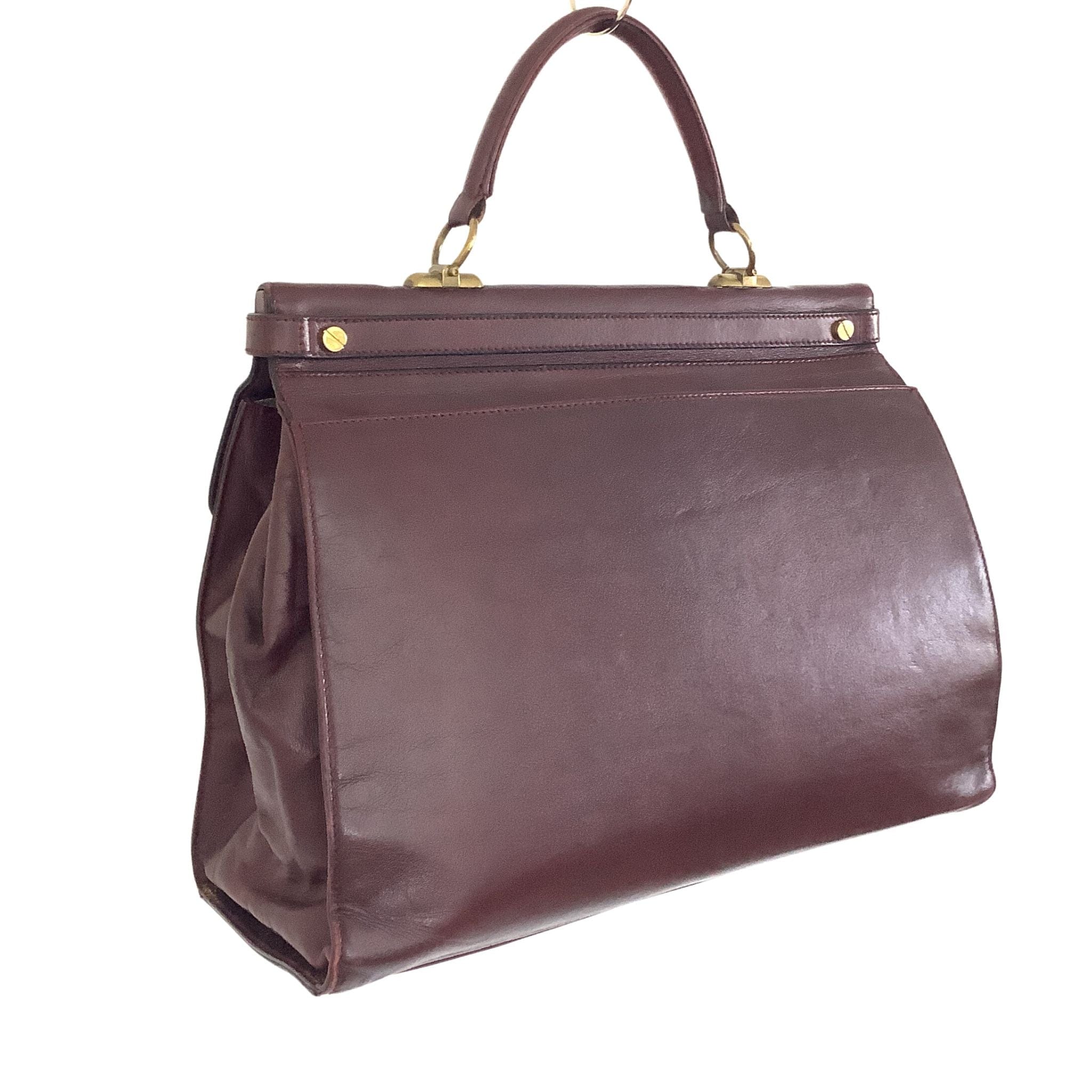 Gold Pfeil Burgundy Leather Handbag German 1980s | Used